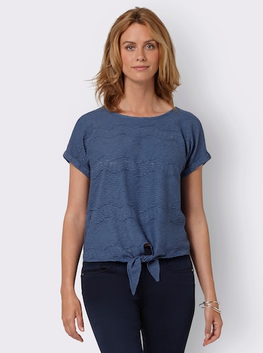 Rundhalsshirt - jeansblau