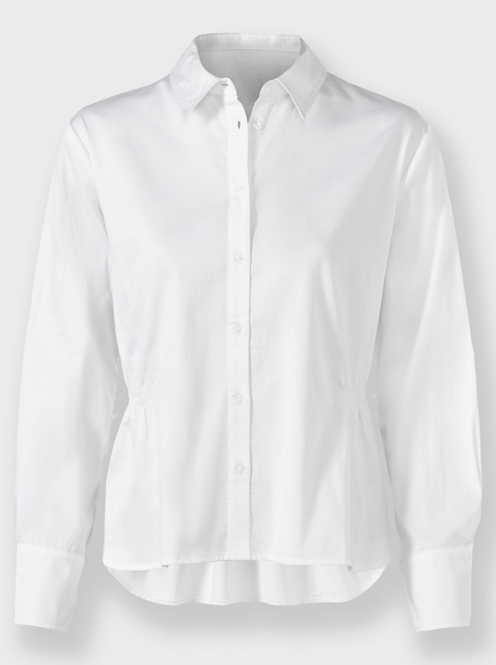 heine Hemdbluse mit Smok-Einsätzen - weiß