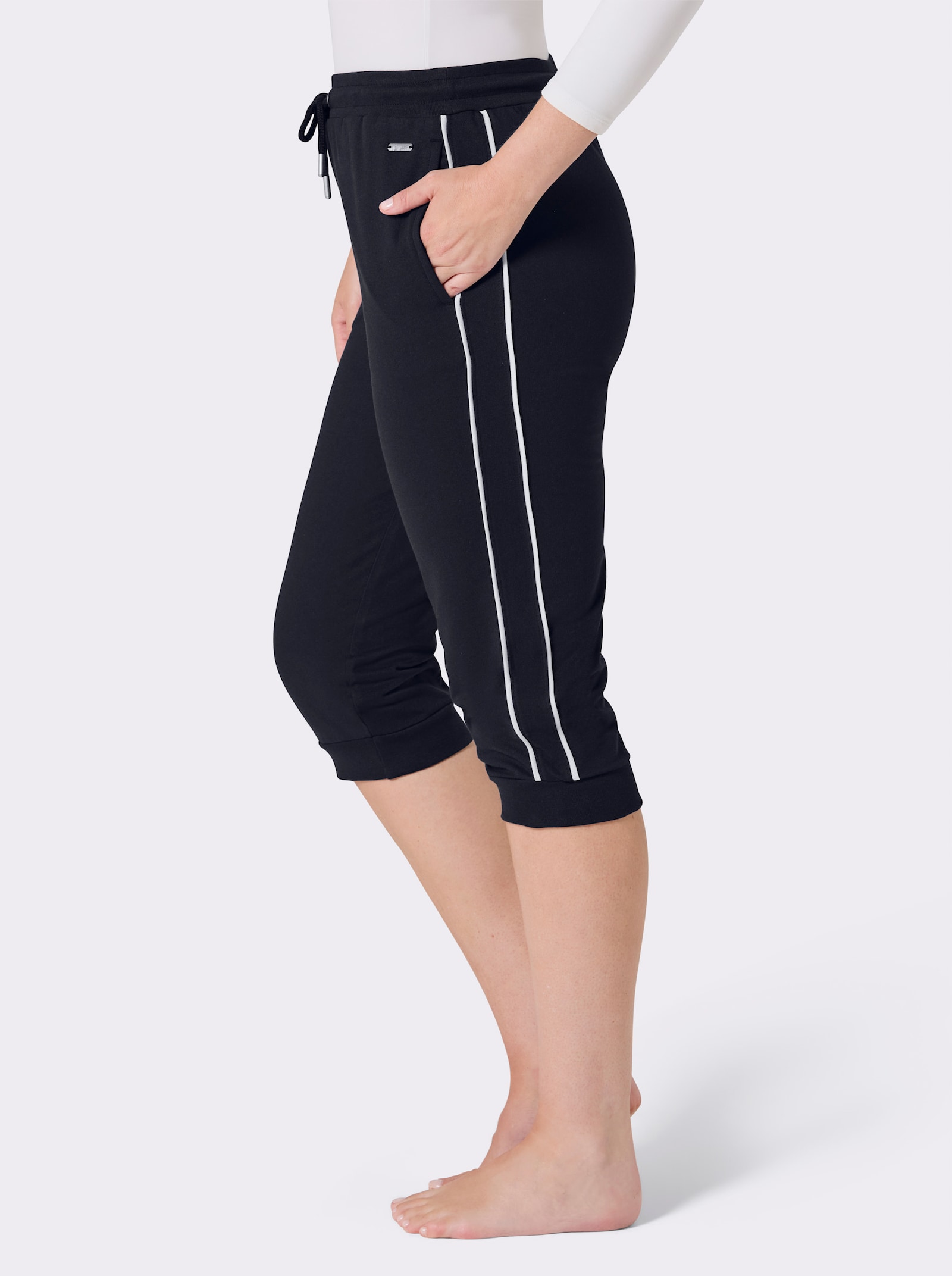 feel good Caprihose mit Bündchen - marine-weiß