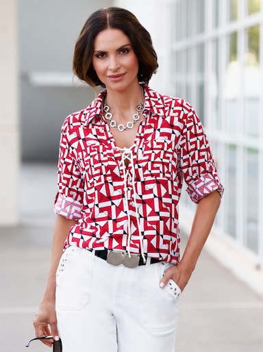 Blouse met print - rood/zwart geprint