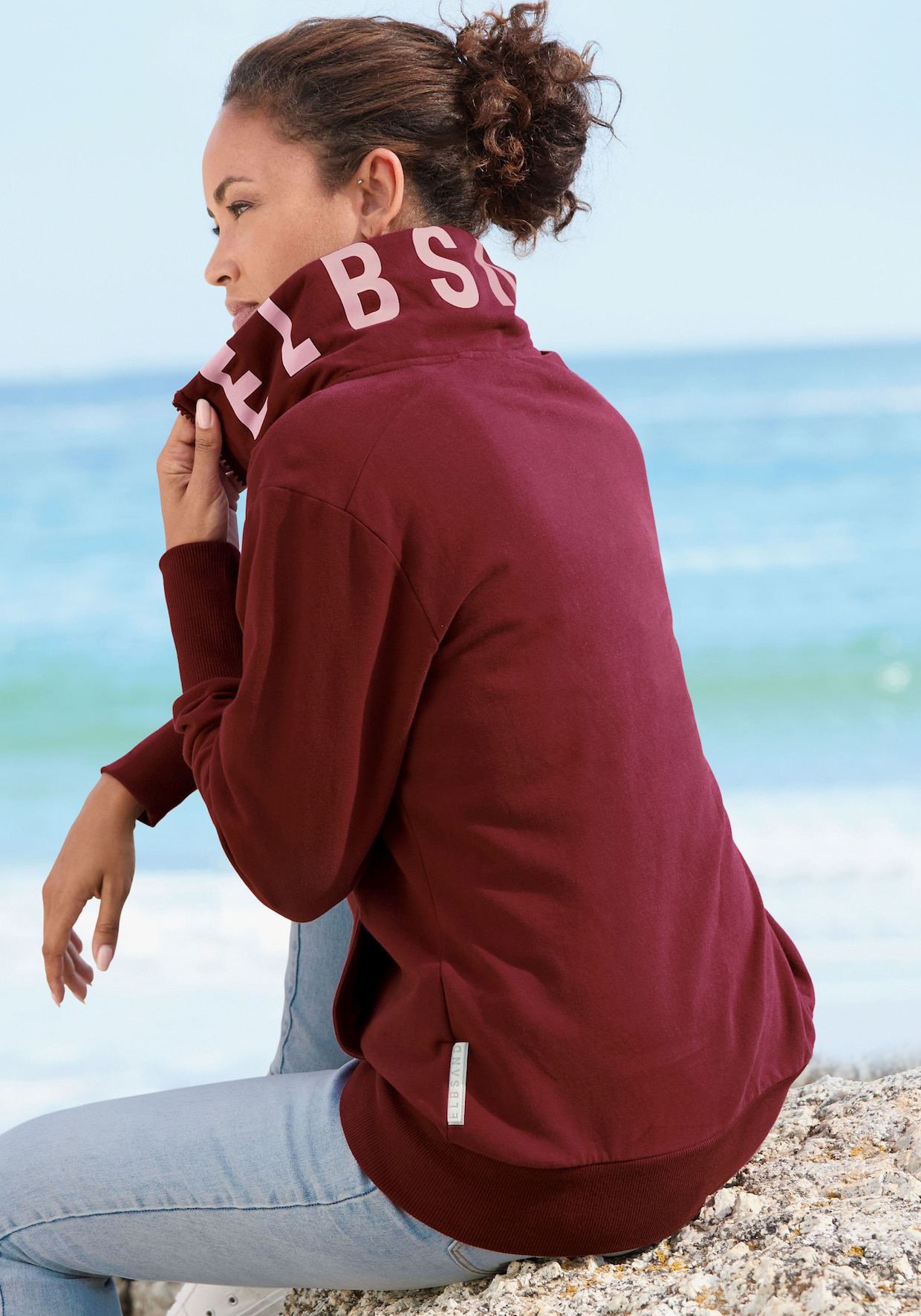 Elbsand Sweatjacke - weinrot