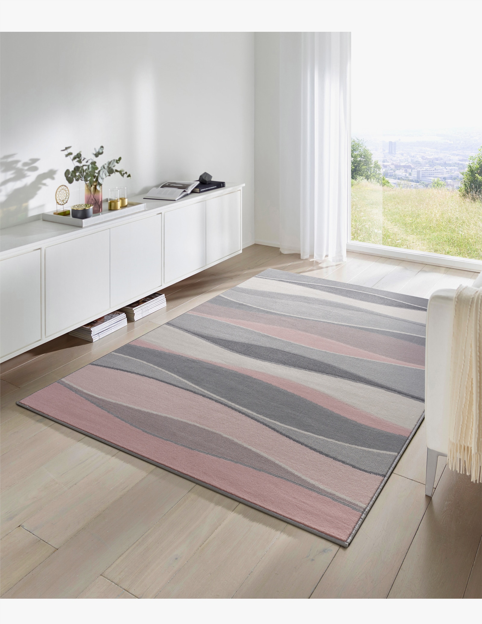 heine home Teppich - grau-rosa
