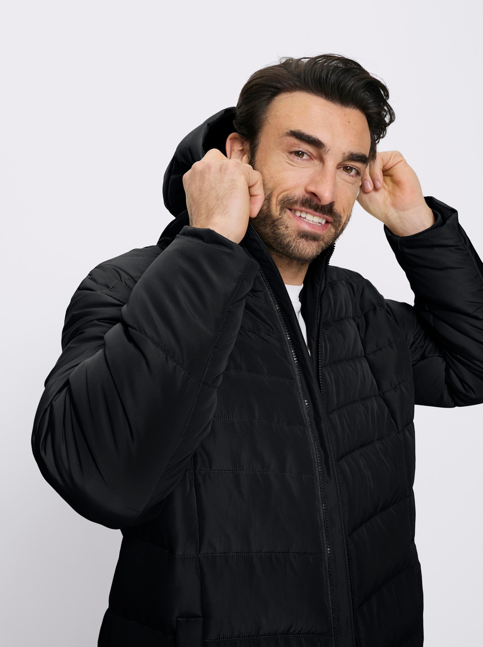 Marco Donati Longjacke mit 2-Wege-Reißverschluss - schwarz