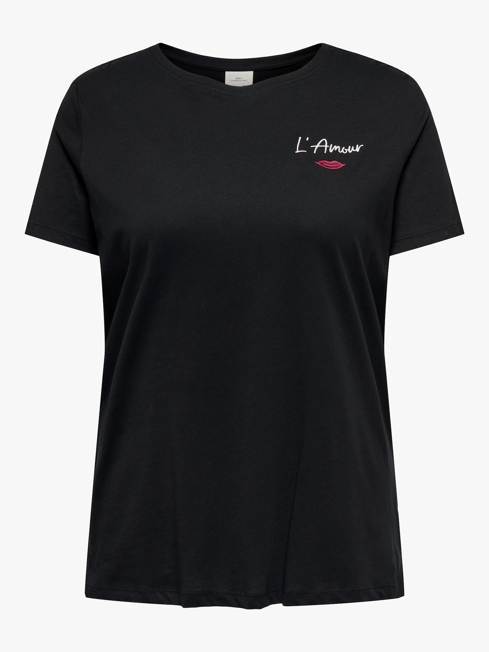 ONLY CARMAKOMA Kurzarmshirt - black detail:lamour lip