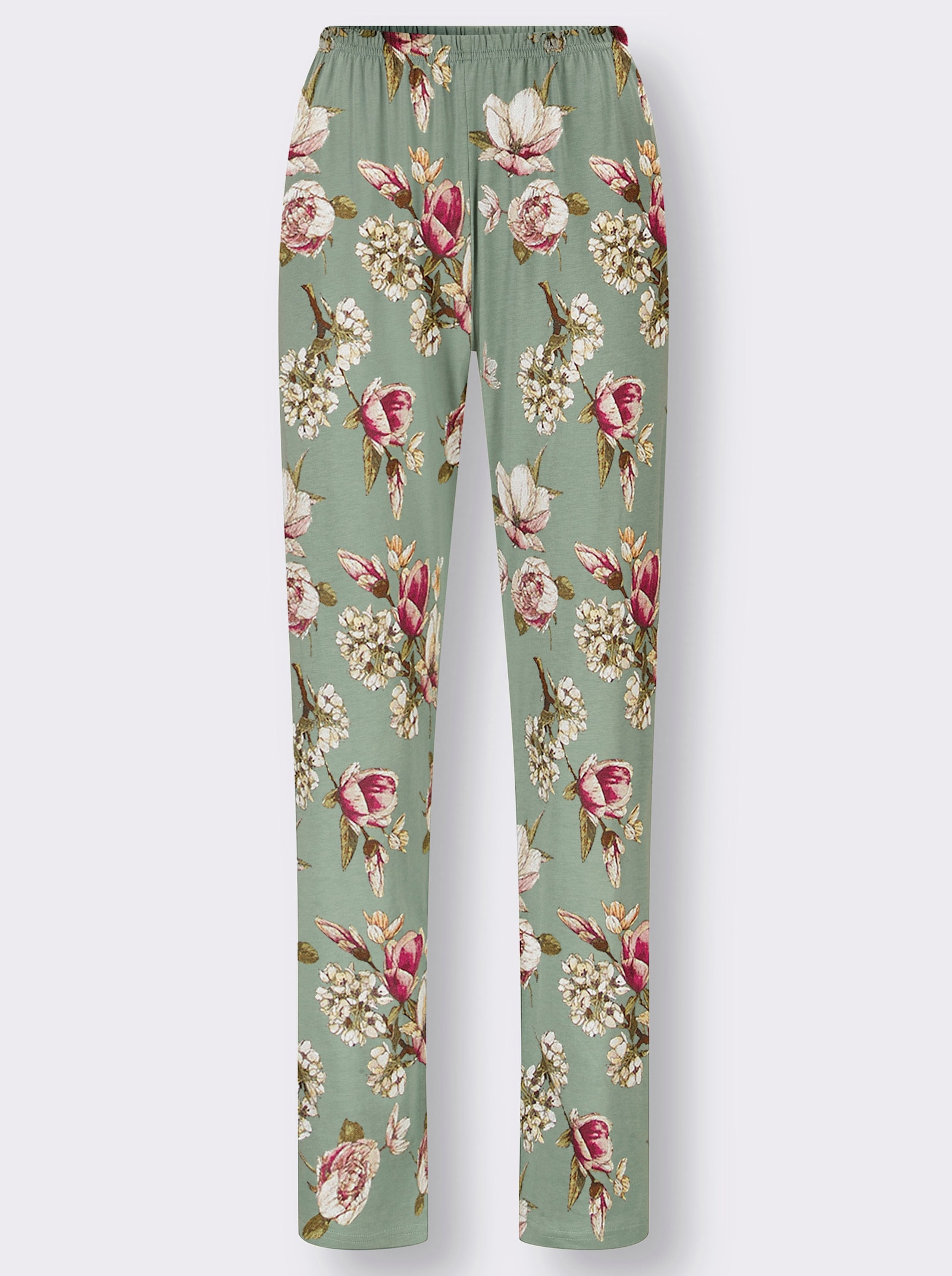 wäschepur Schlafanzug mit Tropfen-Ausschnitt - jade-bedruckt