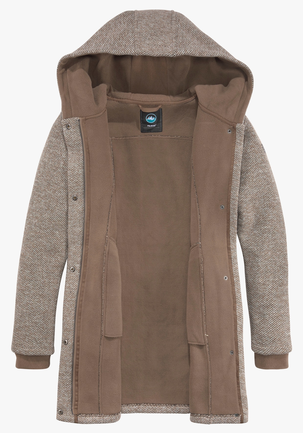 Strickmantel - beige-braun