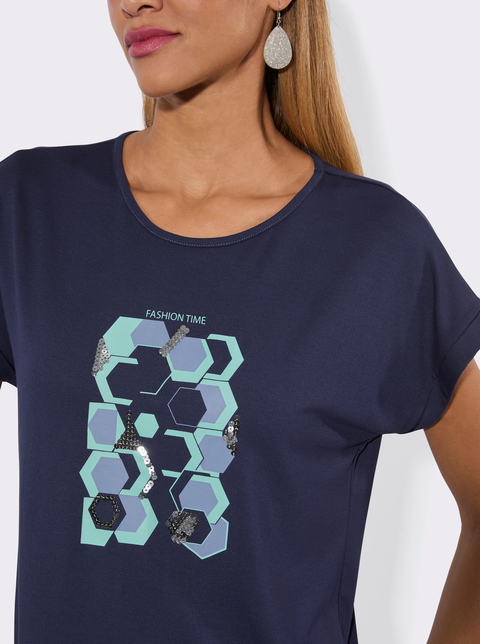 Druck-Shirt - marine-bedruckt
