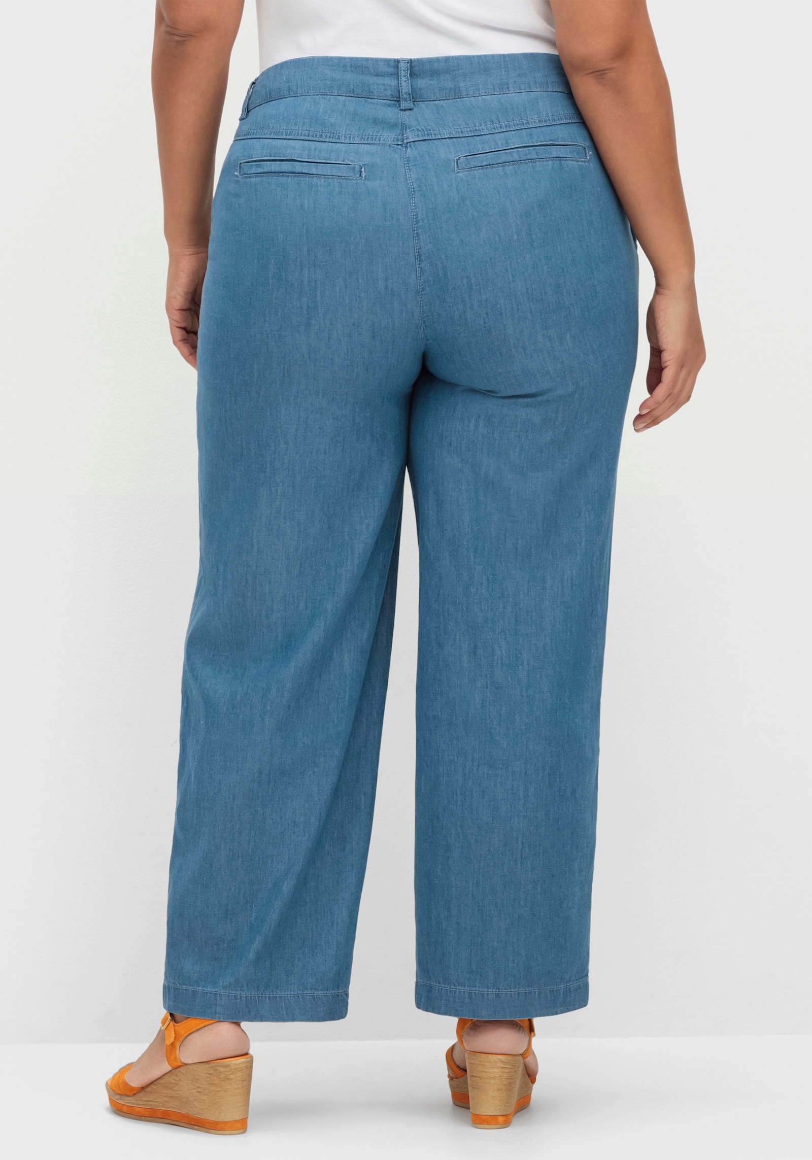 Culotte in Jeans-Qualität, Baumwolle - blue-bleached