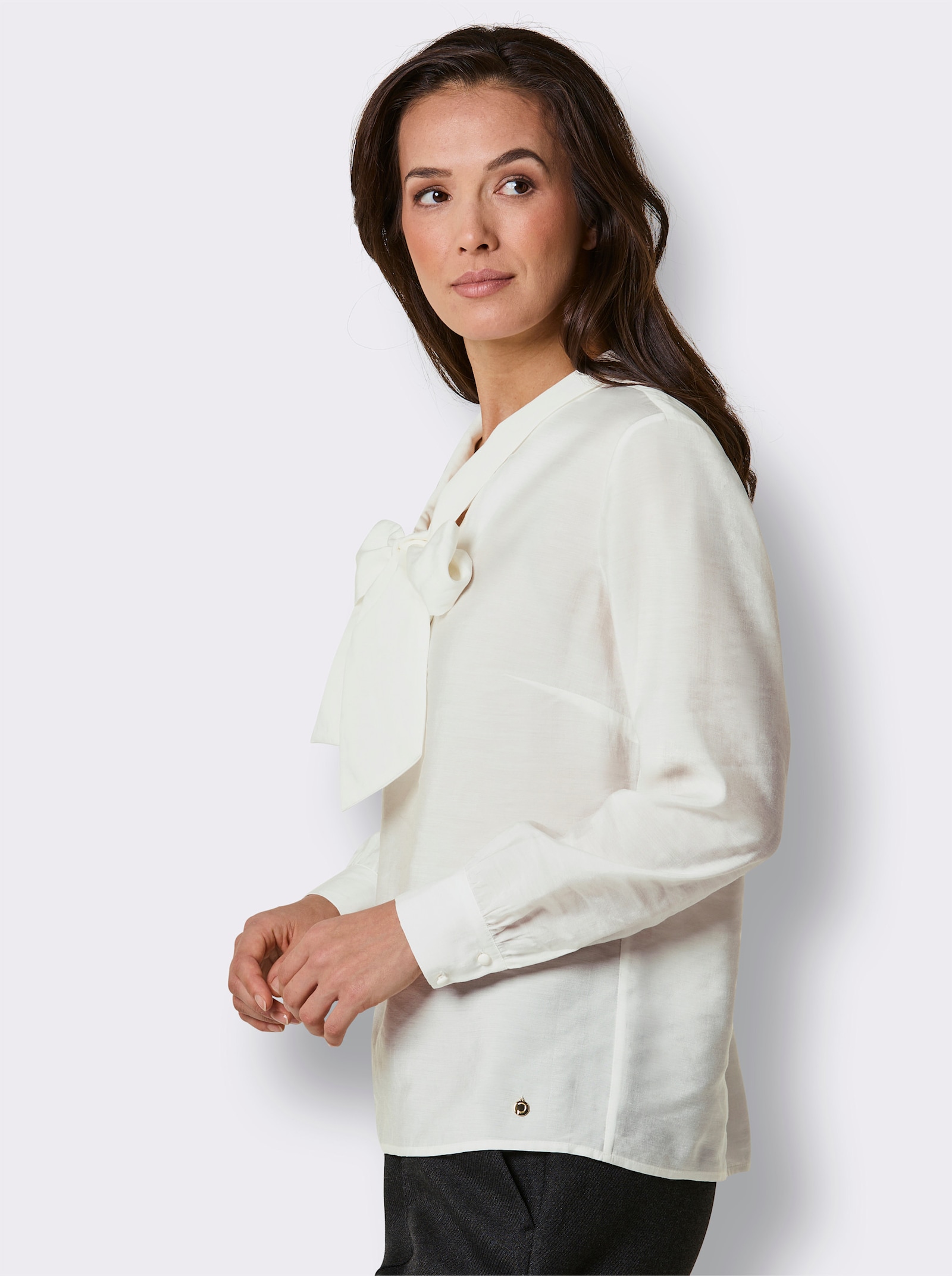 CREATION L PREMIUM Schluppenbluse - ecru