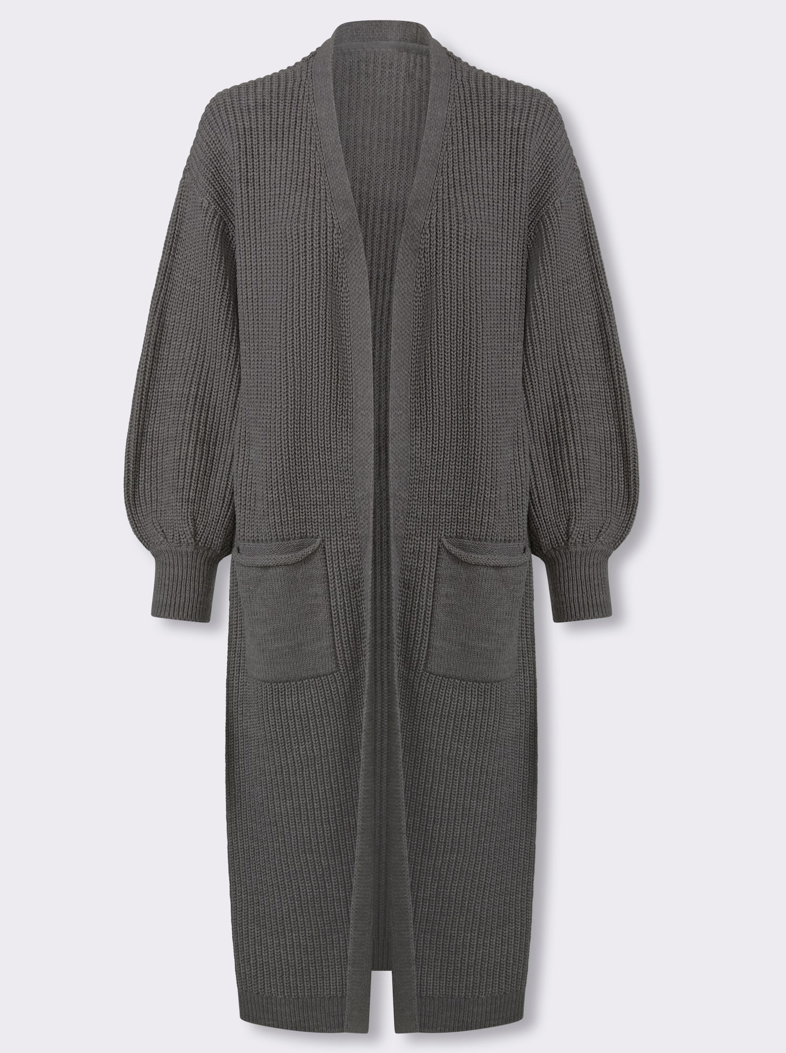 heine Strickjacke in Longform - anthrazit-meliert