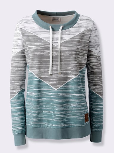 Sweatshirt - jade-ecru