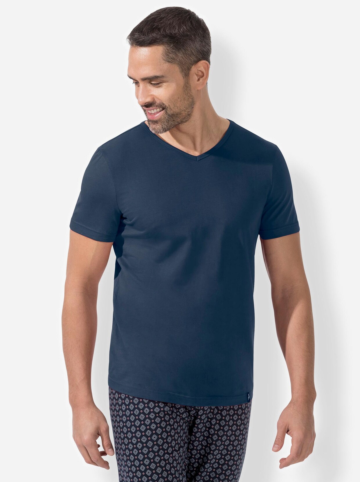 wäschepur Shirt - bordeaux + dunkelblau
