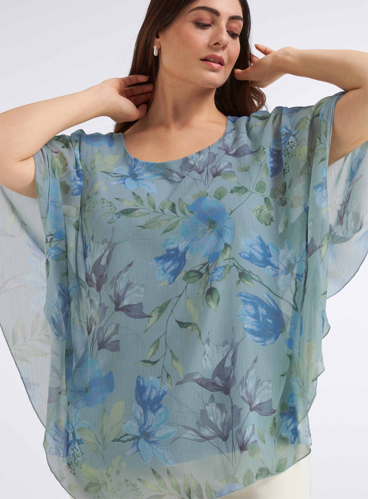 sheego Tuniek in capemodel - kalkmint/ijsblauw bedrukt