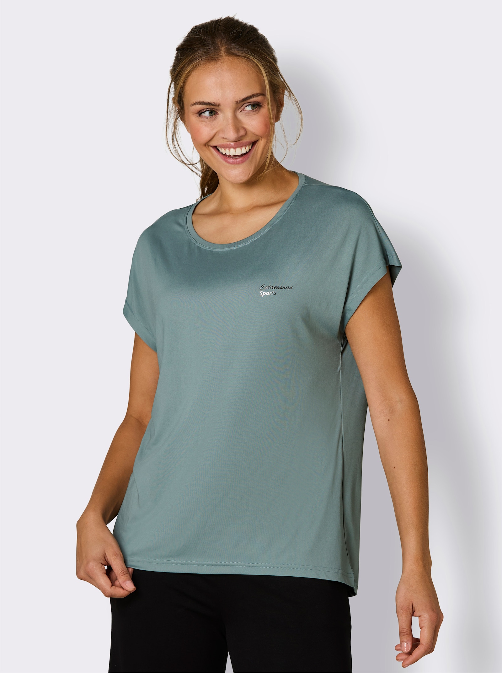 Catamaran Sports Funktionsshirt mit hinten längerem Saum - jade