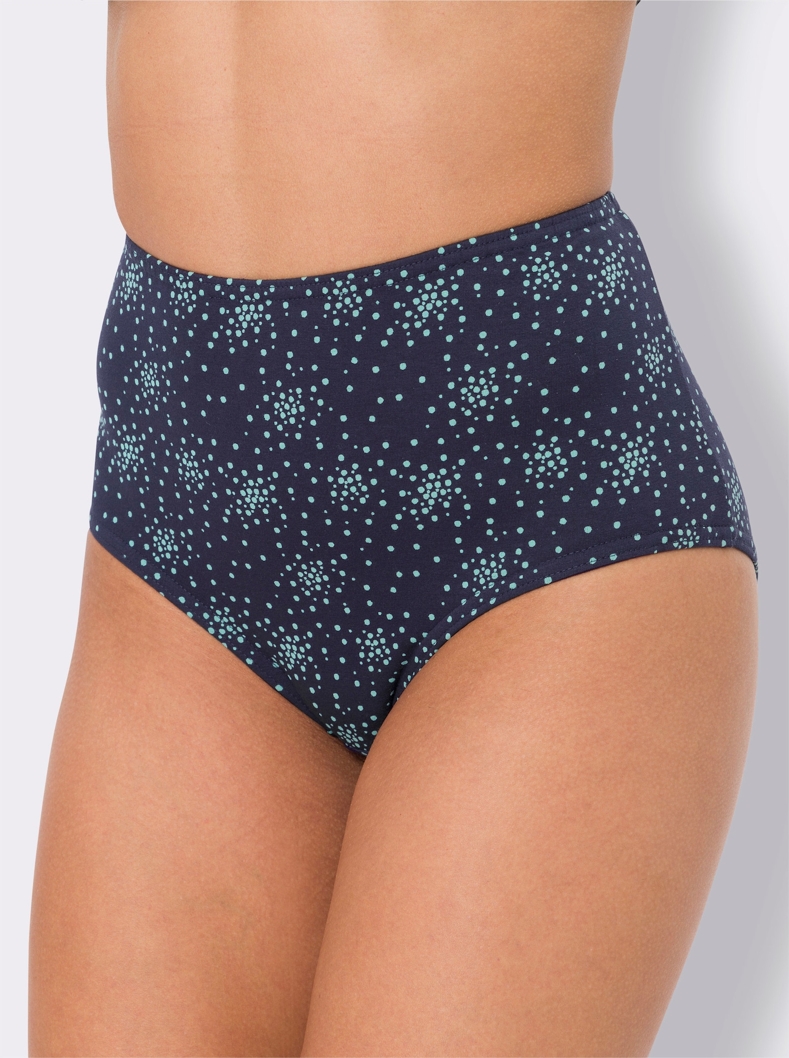 Hög trosa, enkelstickad trikå - marin-ocean