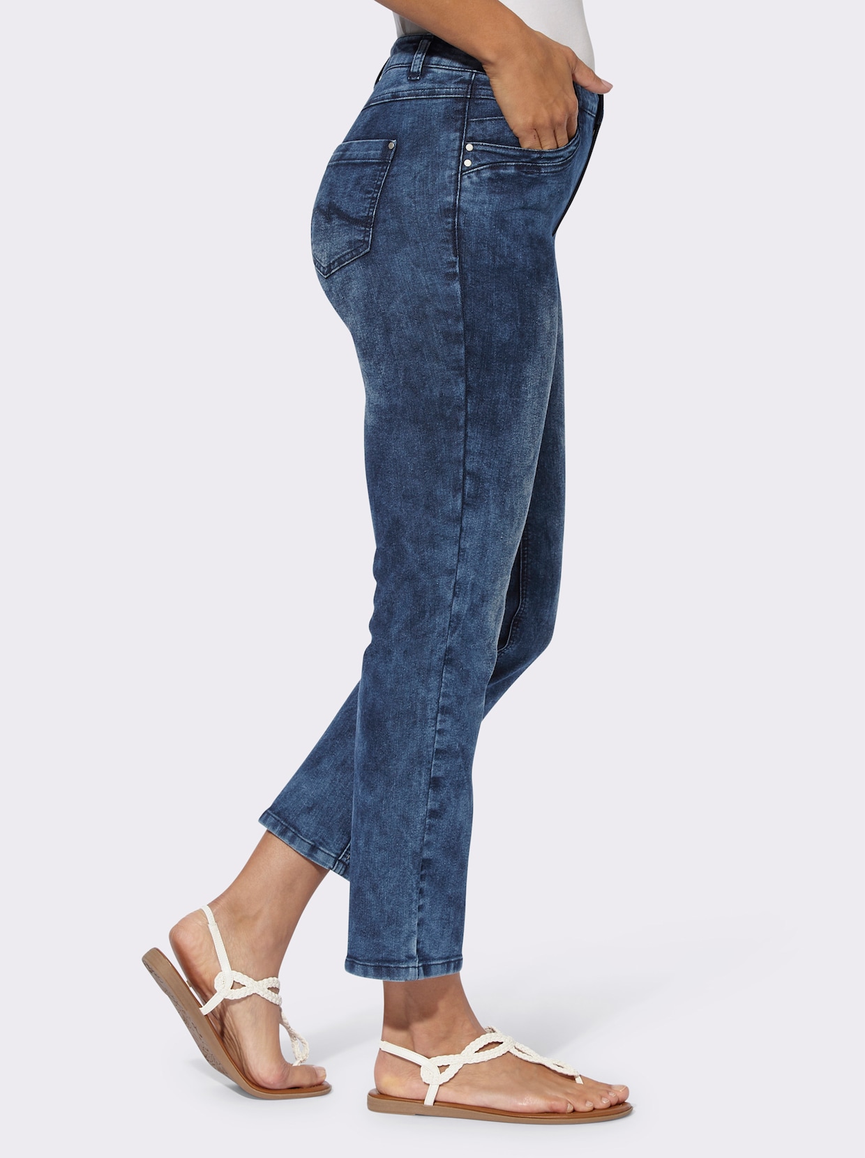 7/8-Jeans - darkblue-stone-washed