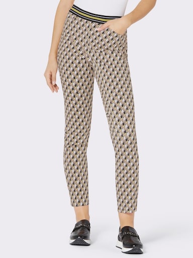 Pantalon imprimé - beige-citron vert imprimé