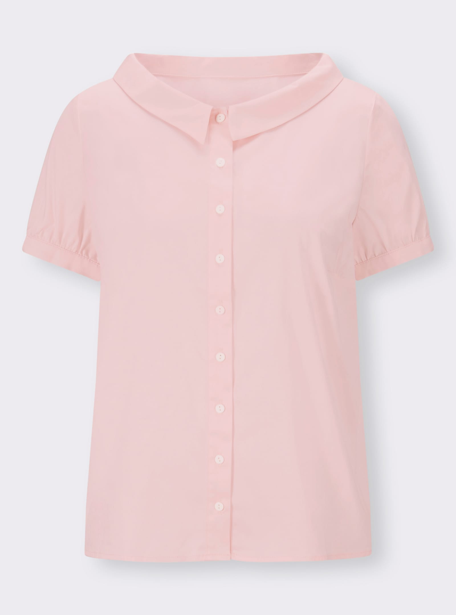 heine Kurzarmbluse in Satin-Optik - hellrosé