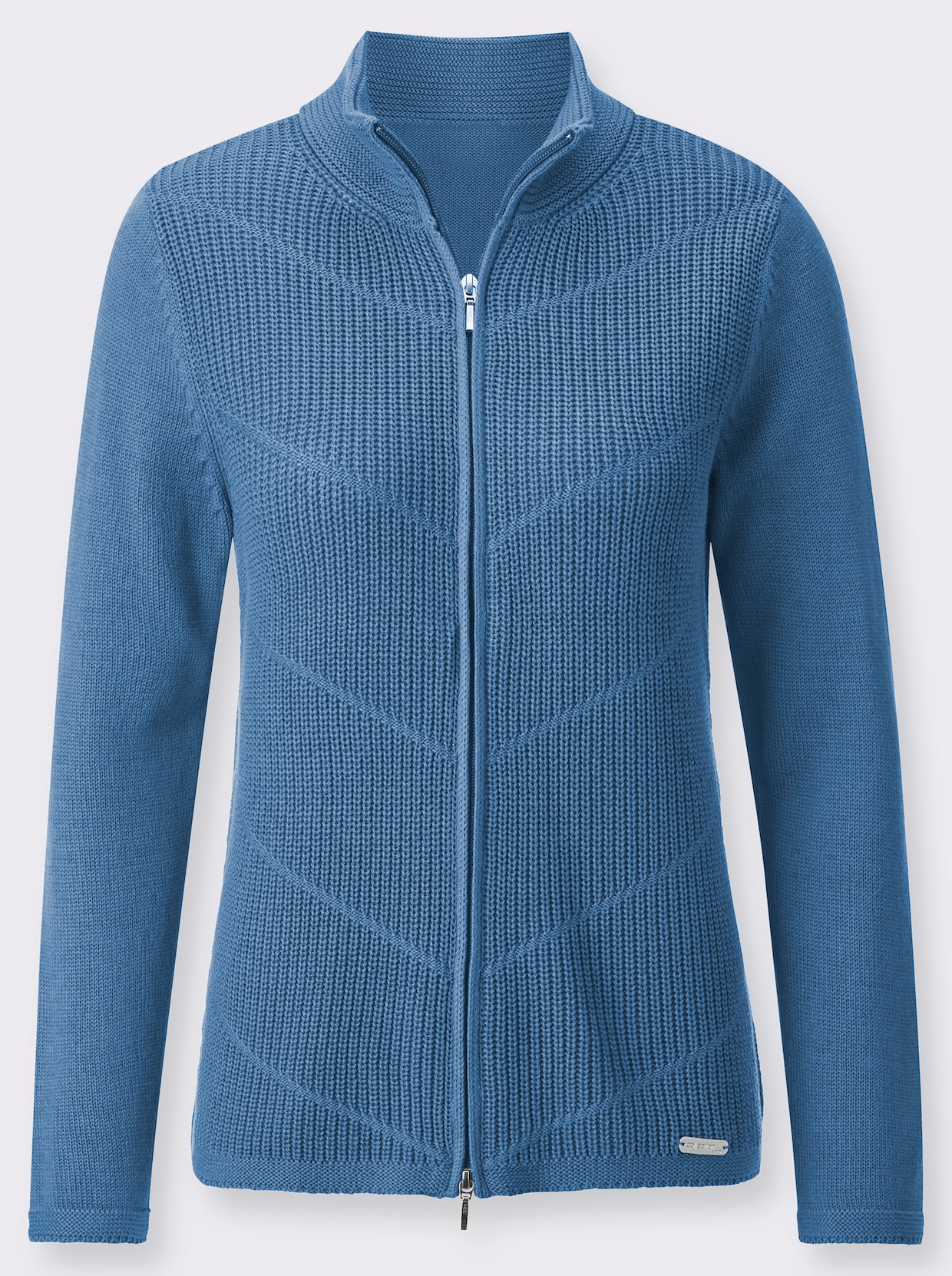 Strickjacke - mittelblau