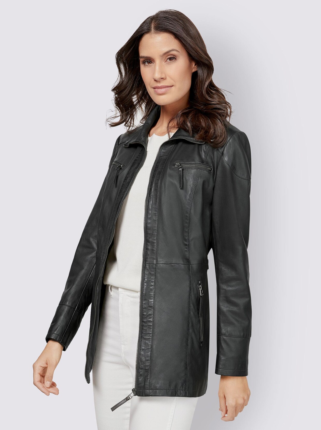 Mainpol Lederjacke - petrol