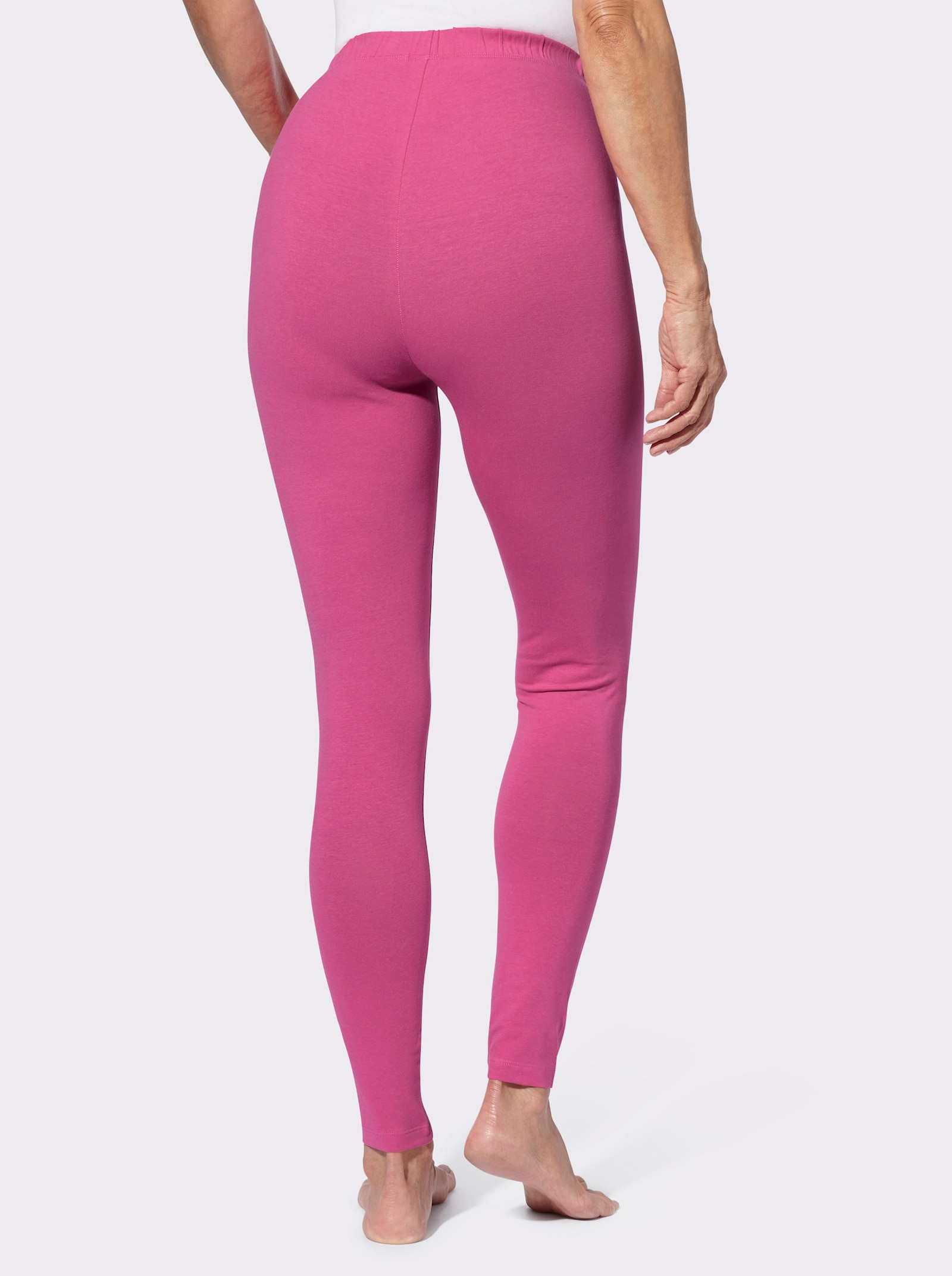 Leggings mit Rundum-Dehnbund - fuchsia