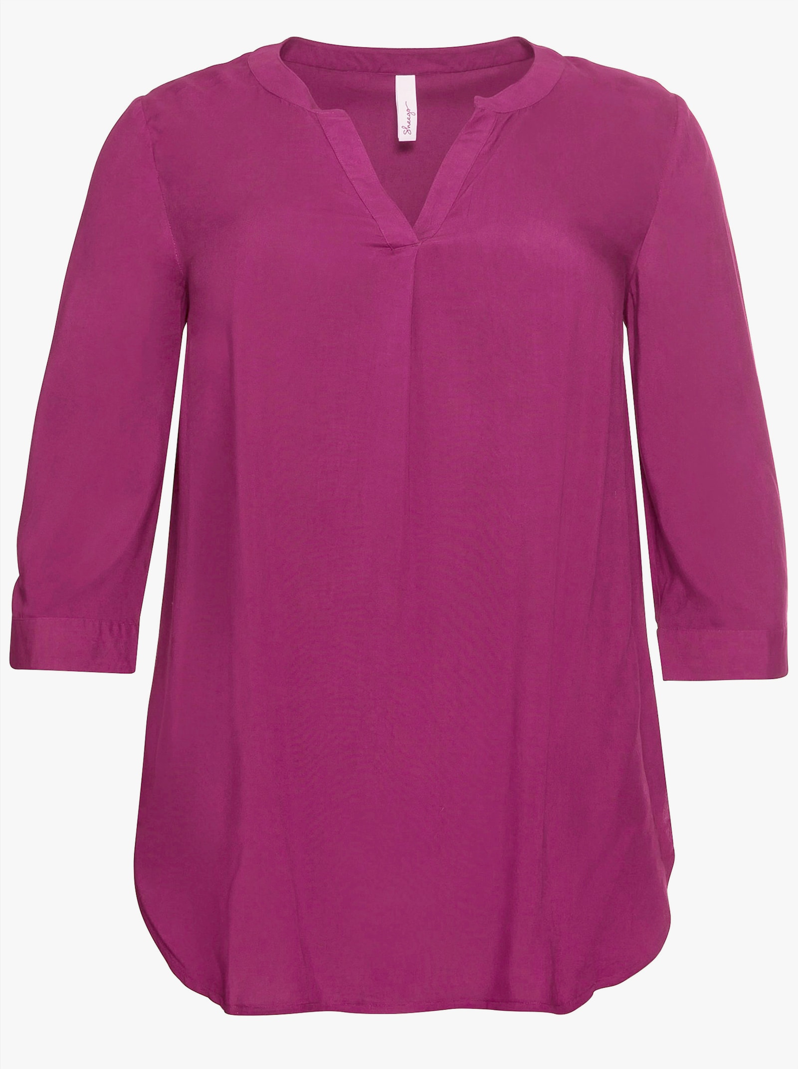 sheego Tunika mit dekorativer Falte - magenta