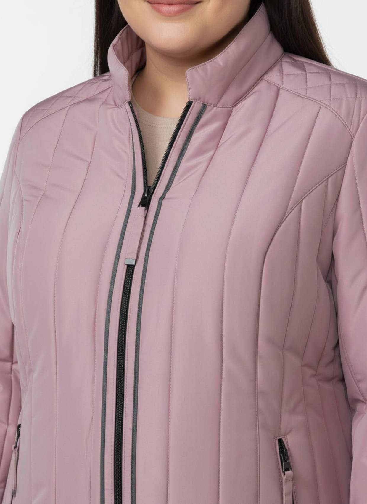 Steppjacke mit Längssteppung - hortensie