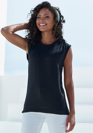 LASCANA Shirttop - schwarz