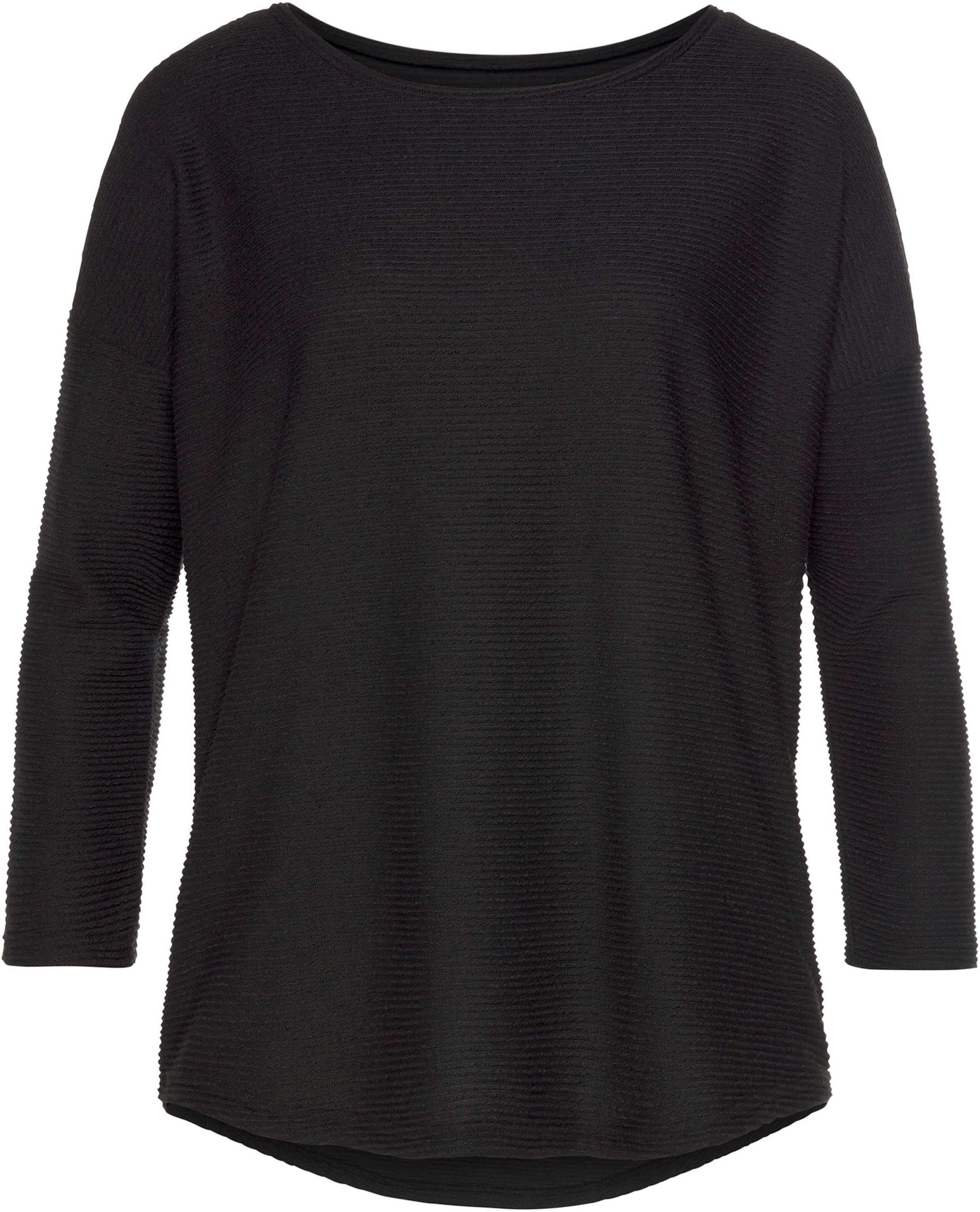 Vivance günstig Kaufen-3/4-Arm-Shirt in schwarz von Vivance. 3/4-Arm-Shirt in schwarz von Vivance <![CDATA[Vivance 3/4-Arm-Shirt in modisch strukturierter Qualität mit Streifenmuster. Lässige Passform mit leicht überschnittenen Schultern.]]>. 