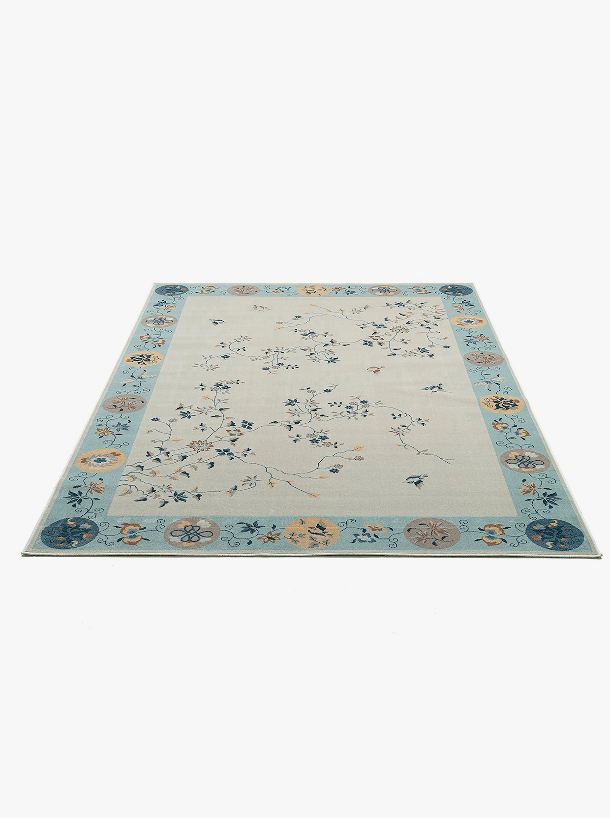 Theko Teppich - hellblau