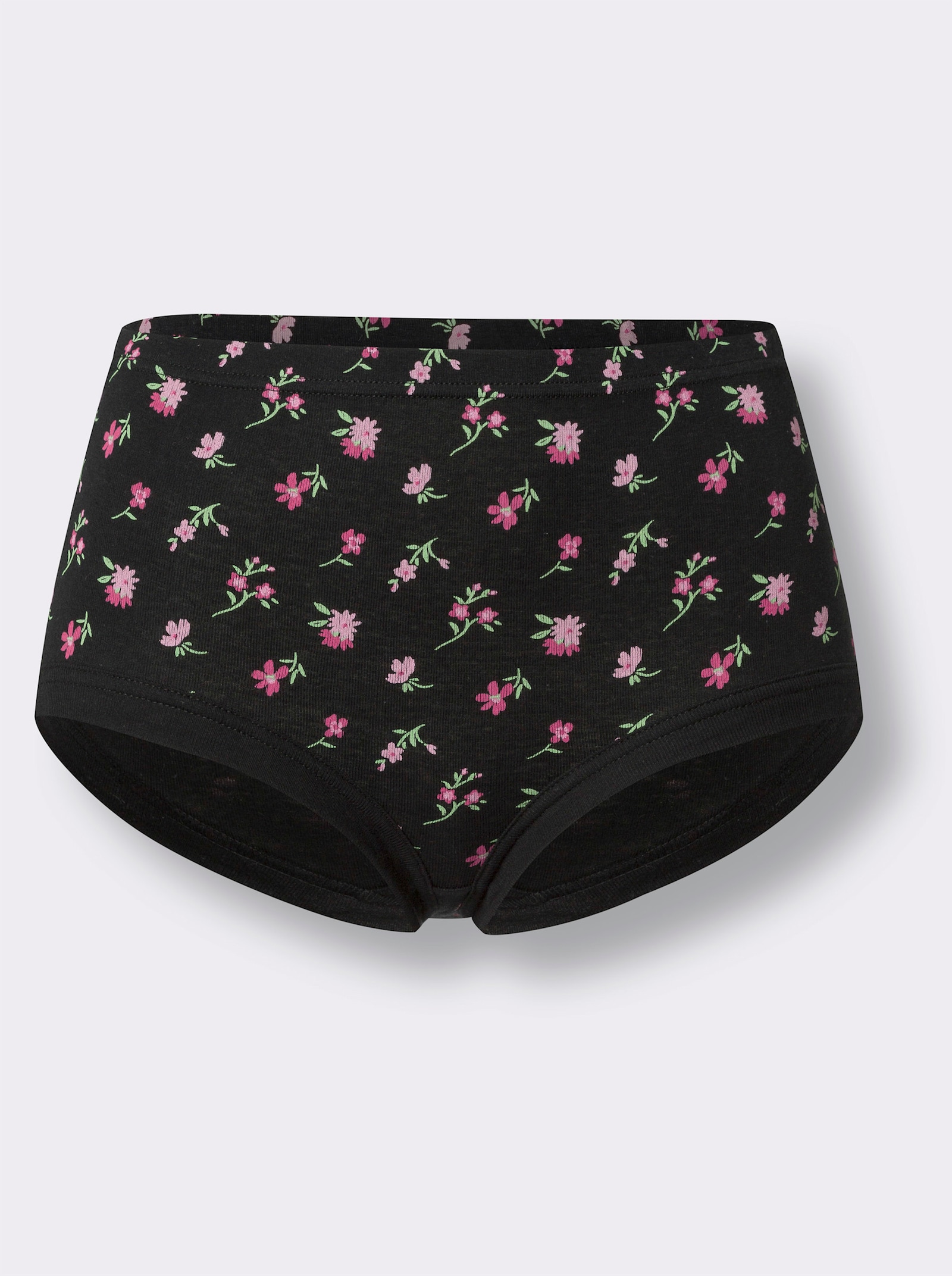 Tailleslip met bredere comfortband, fijnrib - zwart gedessineerd