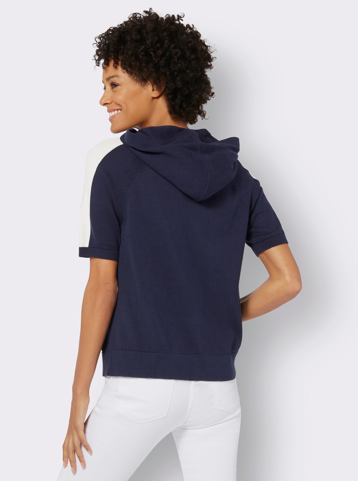 Pullover - marine-ecru