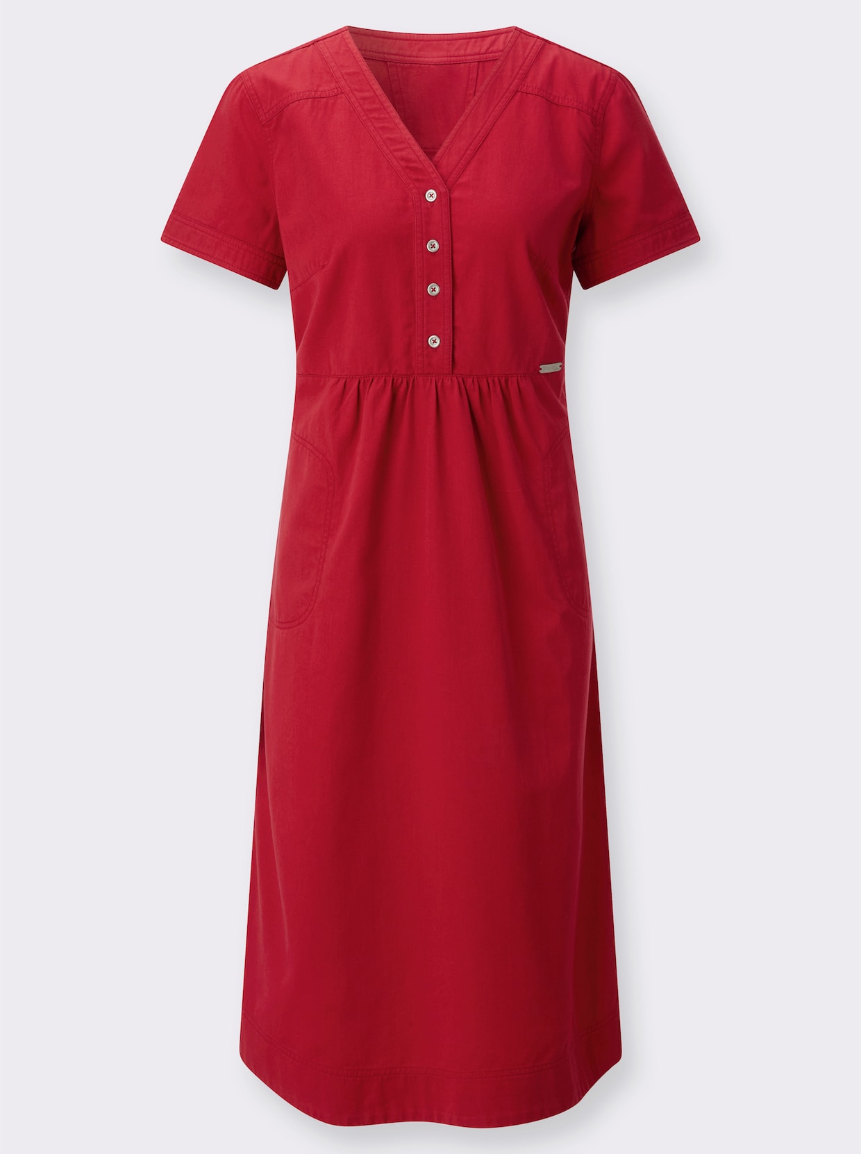 Jeanskleid aus luftiger Baumwolle - erdbeere