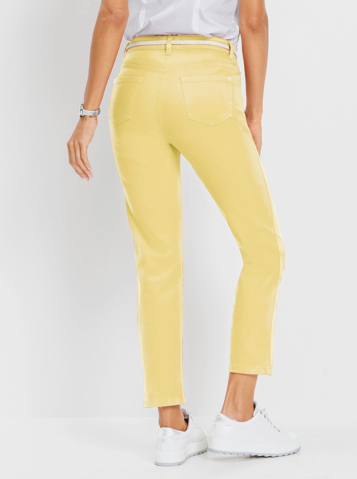 7/8-Jeans in Twill-Qualität - zitrone