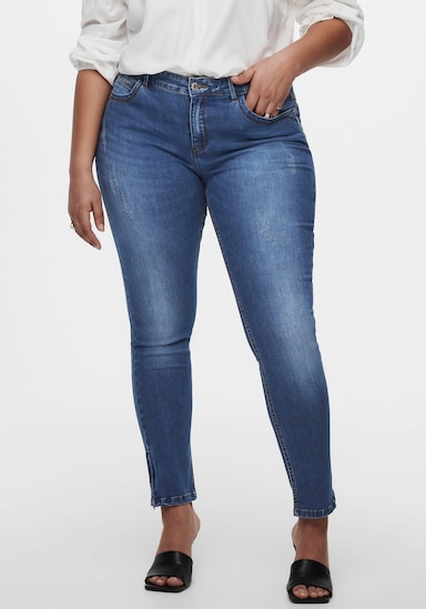 ONLY CARMAKOMA Skinny-fit-Jeans - mid-blue-bleached