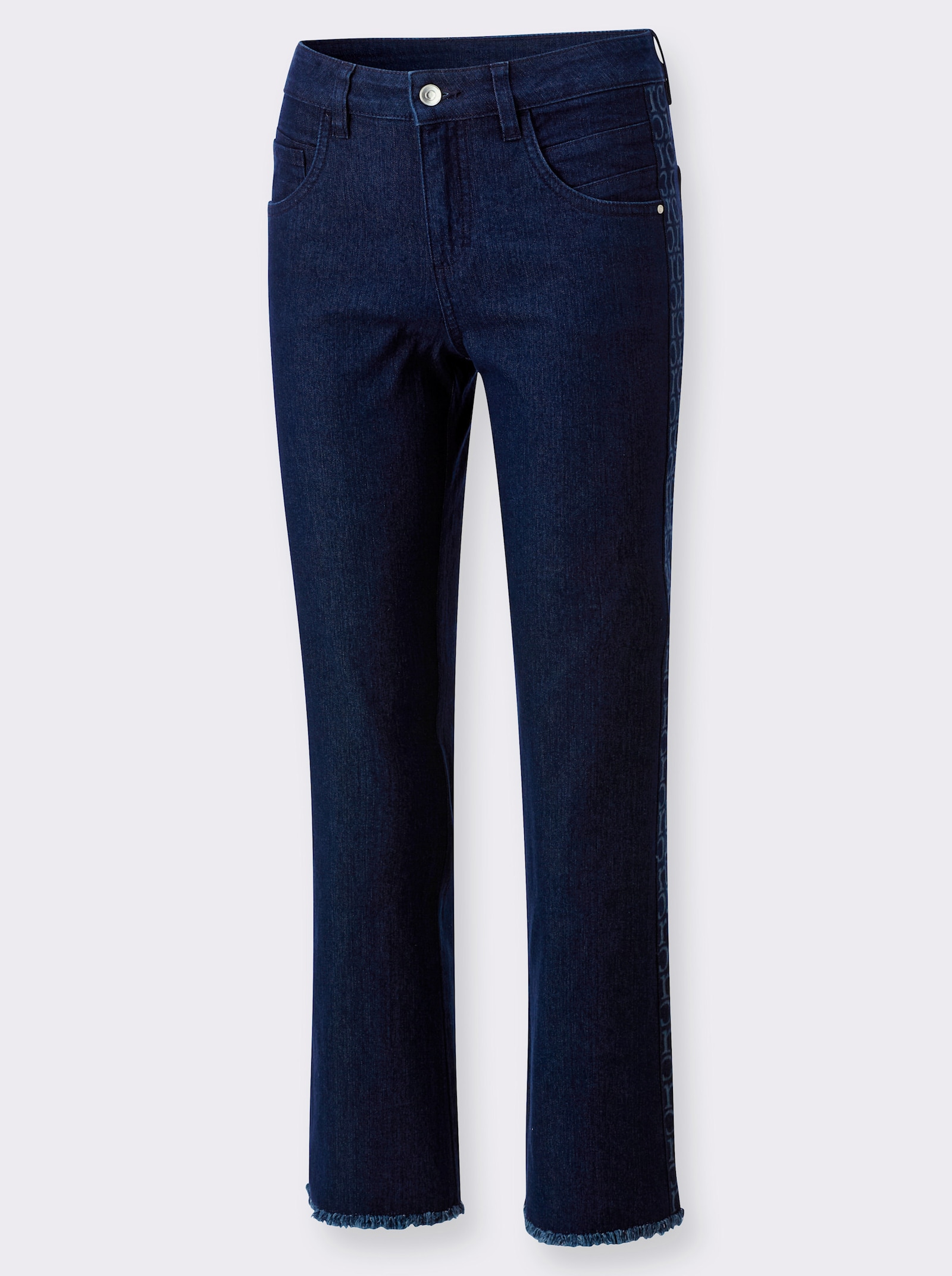 heine Push-up-Jeans mit Fransen am Saum - dark blue