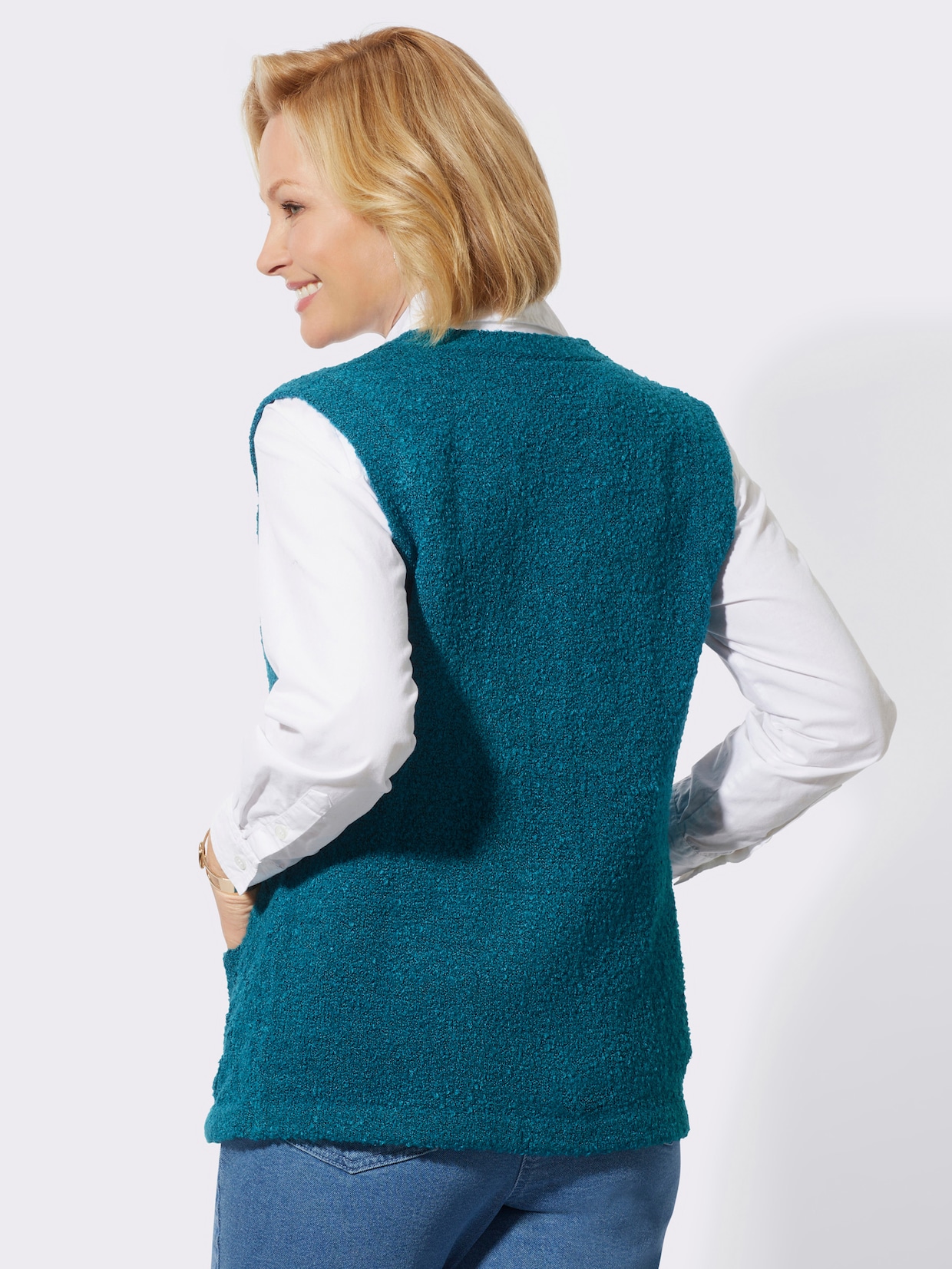 Vest - aquapetrol gemêleerd