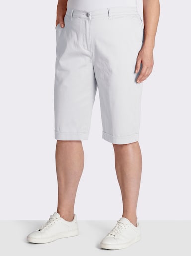 Jeansbermudas mit Dehnbund hinten - weiß