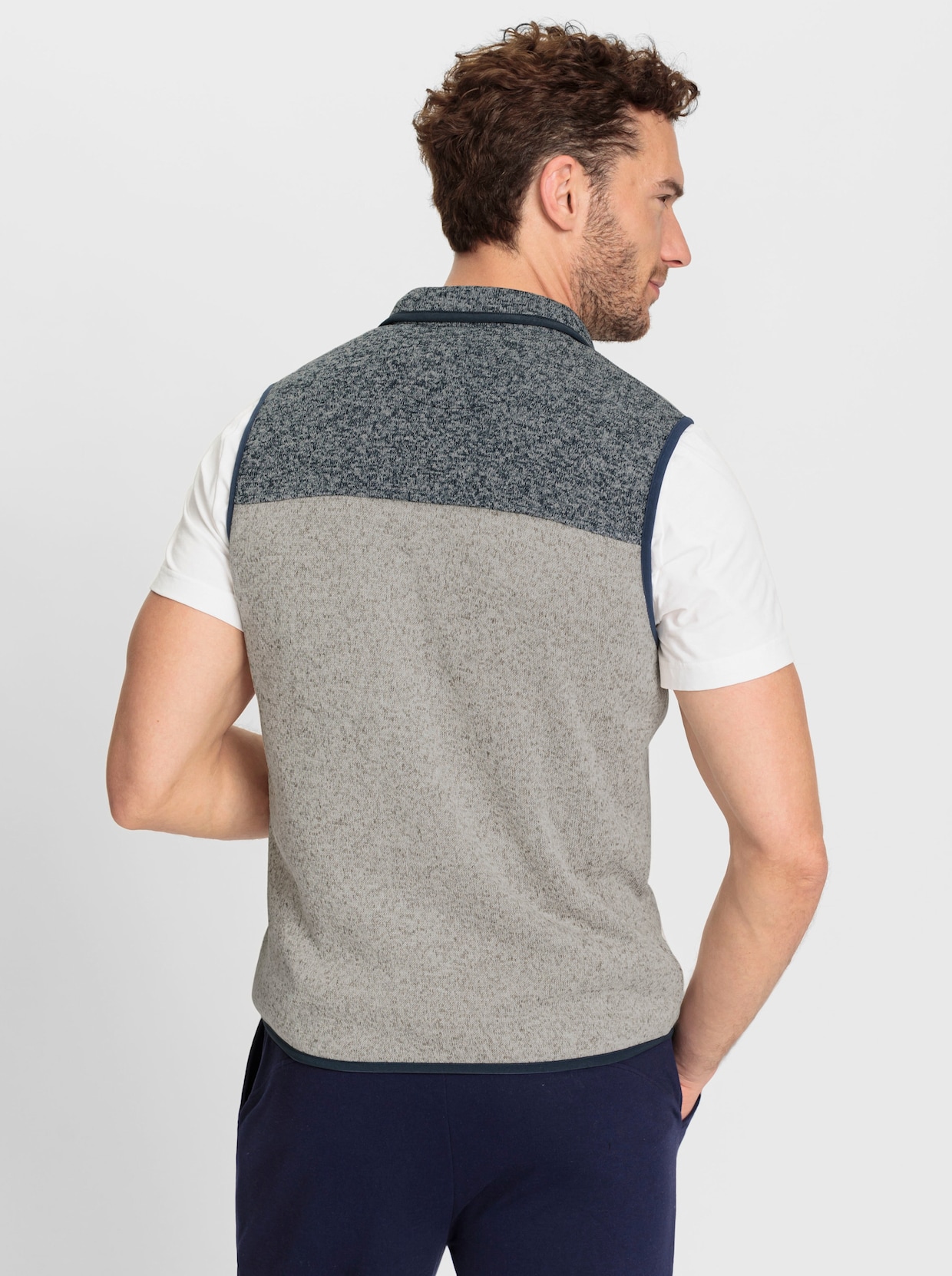 Catamaran Sports Fleecegilet - lichtgrijs/donkerblauw gemêleerd