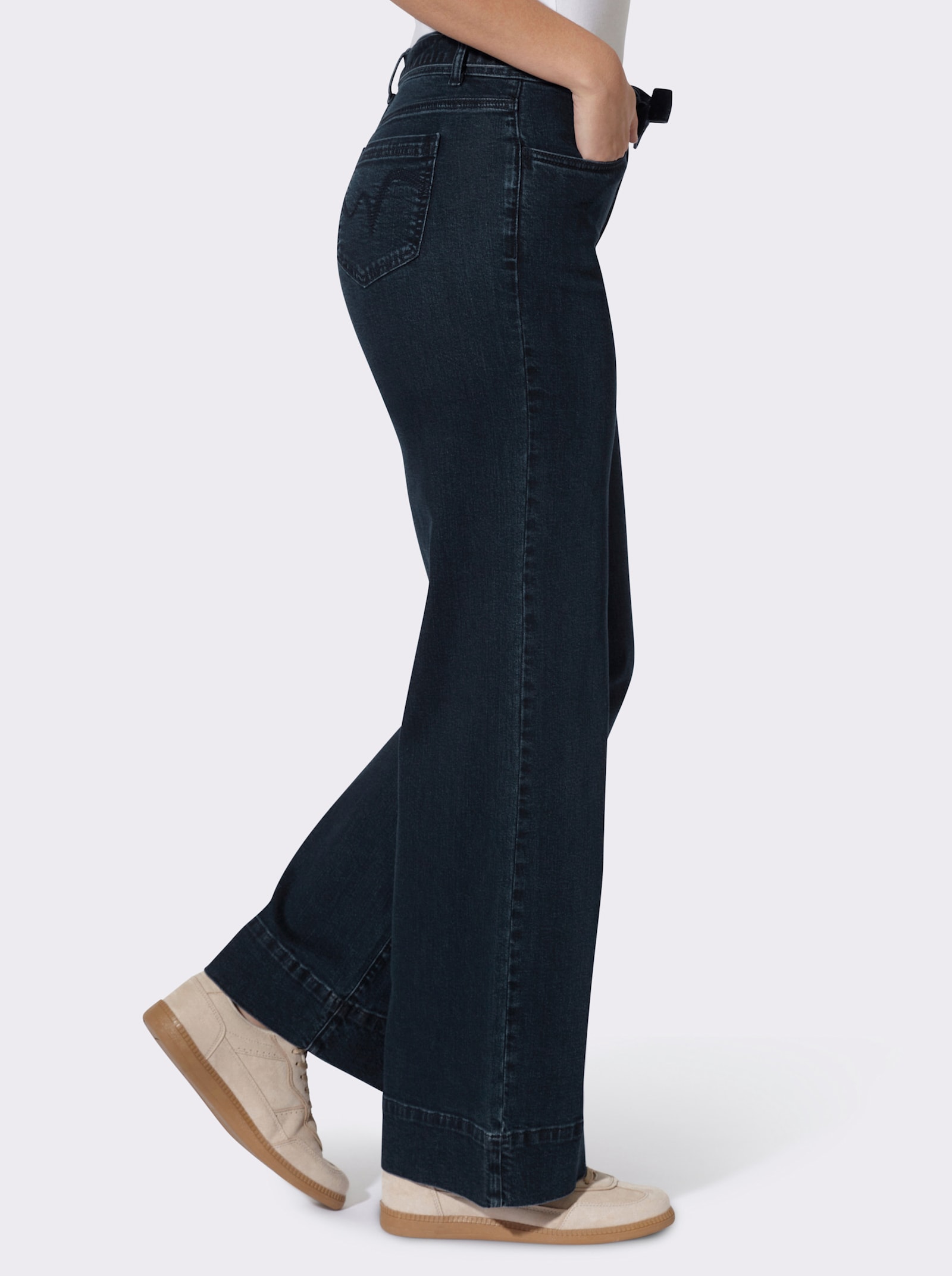 heine Jeans mit Bindegürtel - dark blue