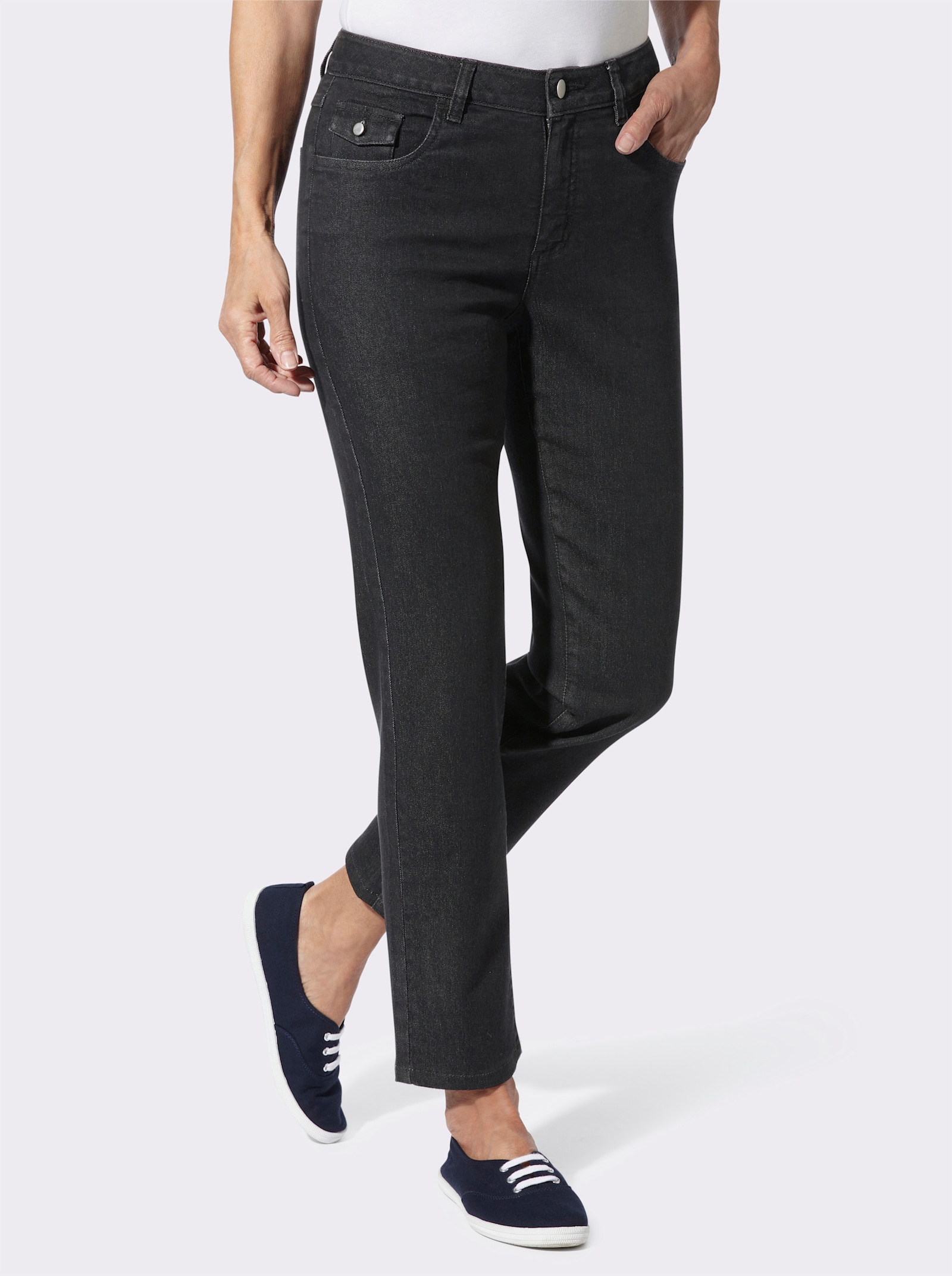 Jeans in gerader Schnittführung - graphit-denim