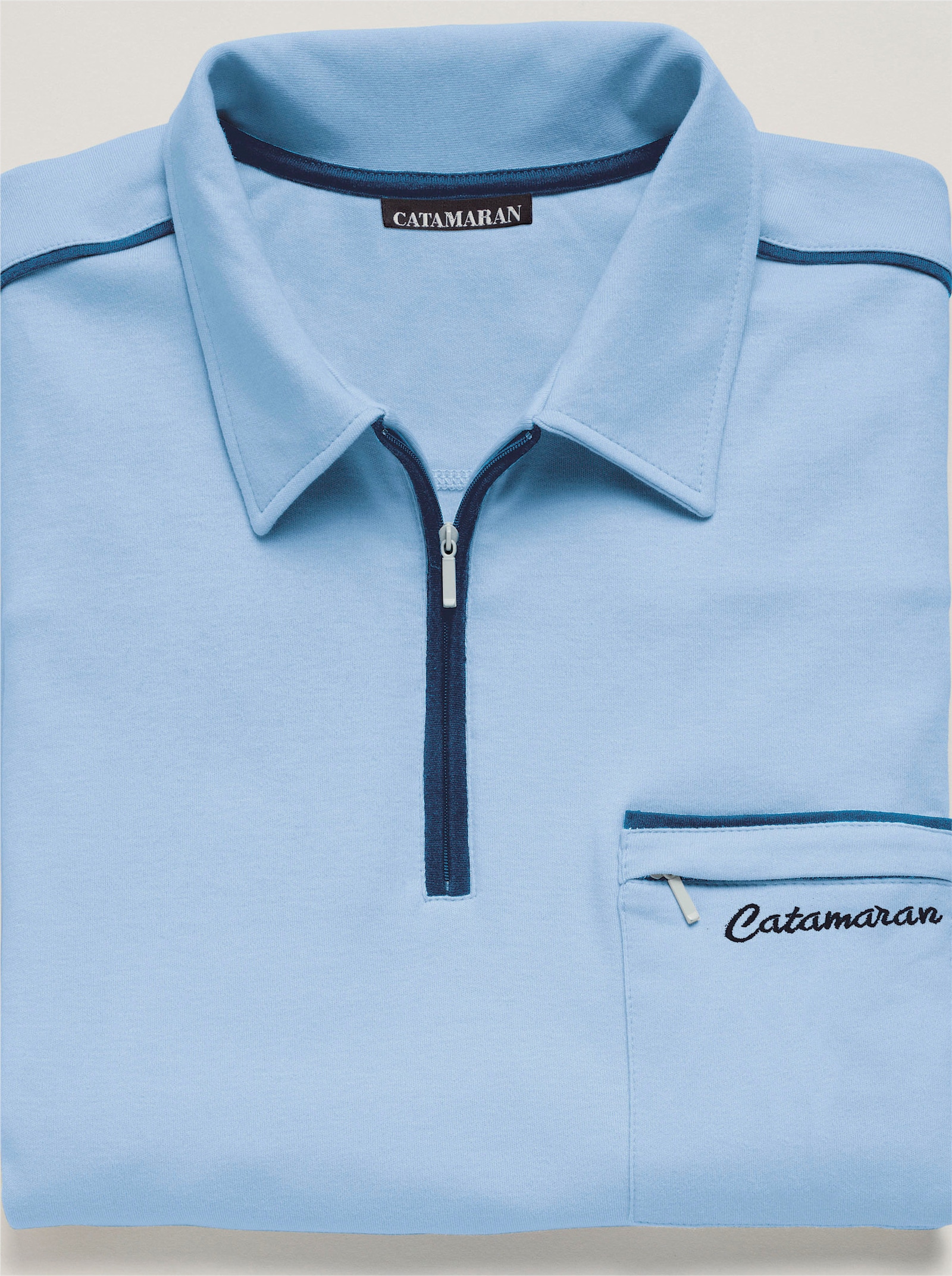 Catamaran Poloshirt met lange mouwen - lichtblauw