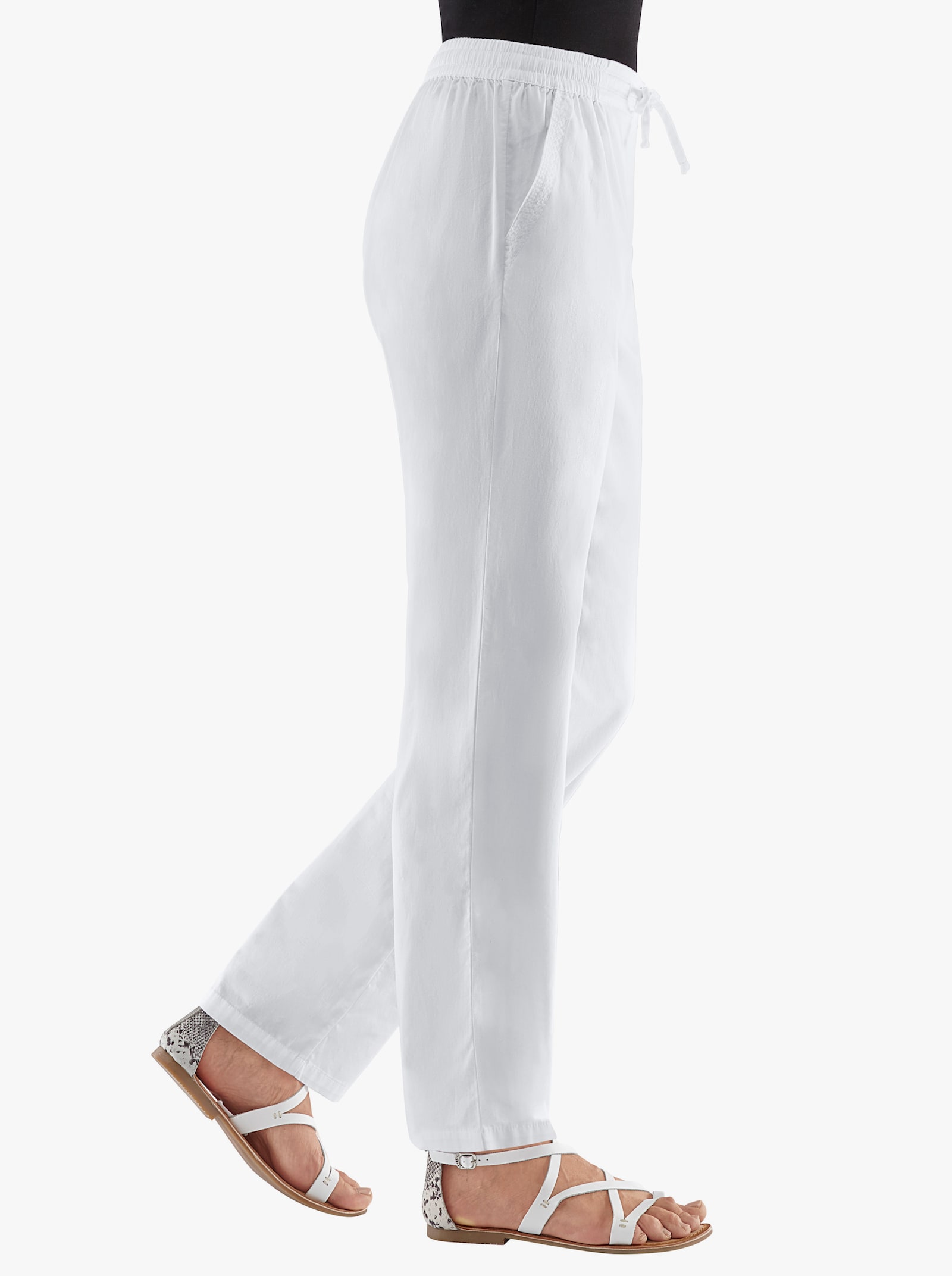 Palazzohose aus Jeans-Stoff - weiß