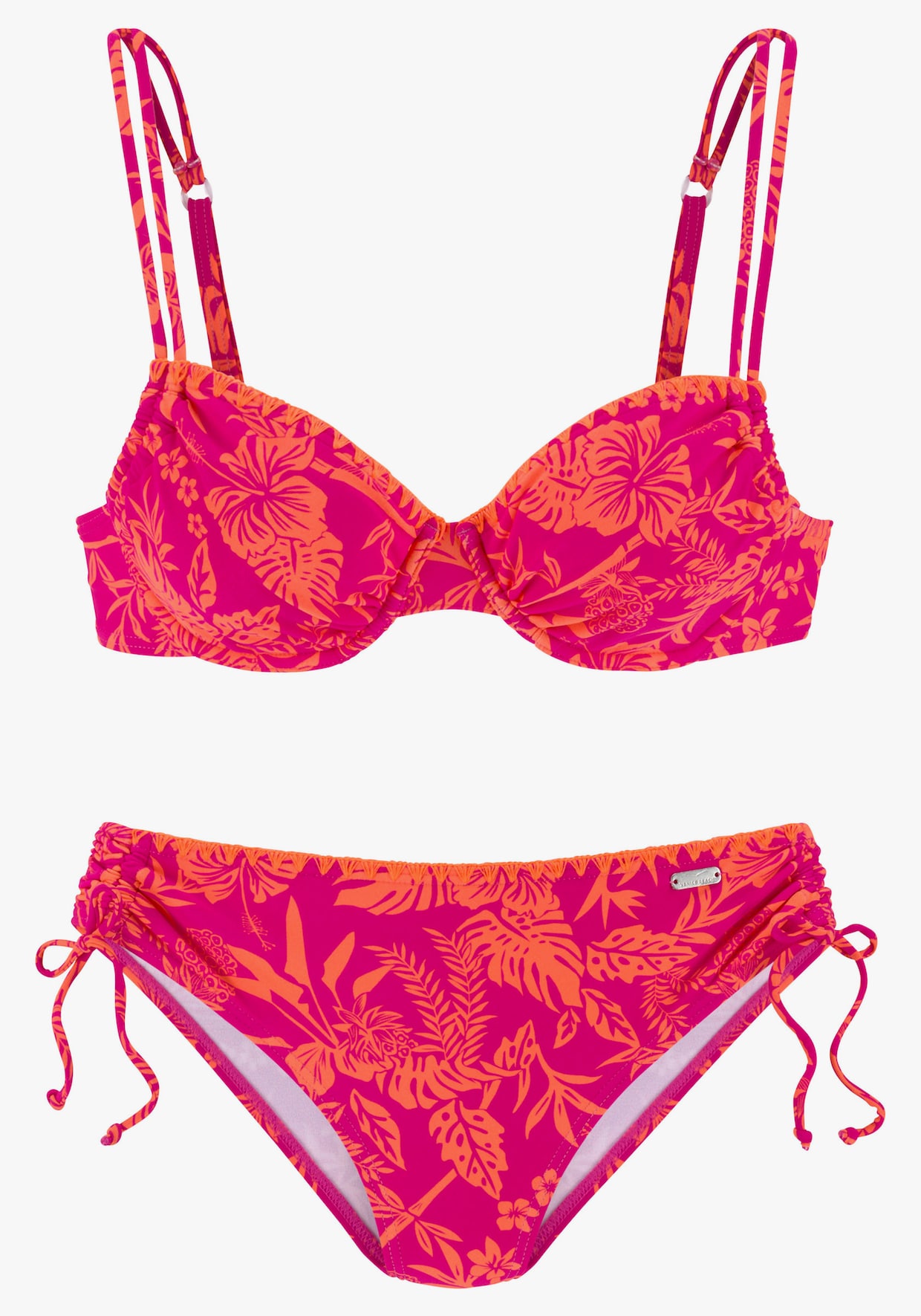 Venice Beach Beugelbikini - oranje/pink bedrukt