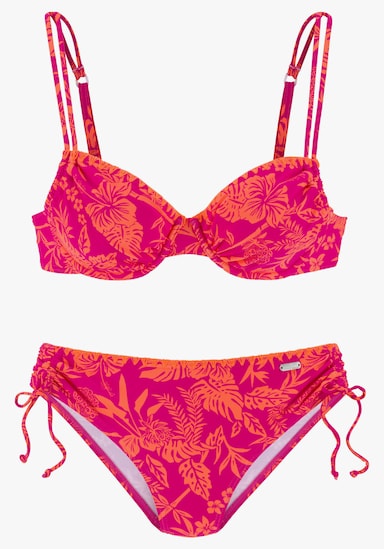 Venice Beach Bügel-Bikini - orange-pink bedruckt