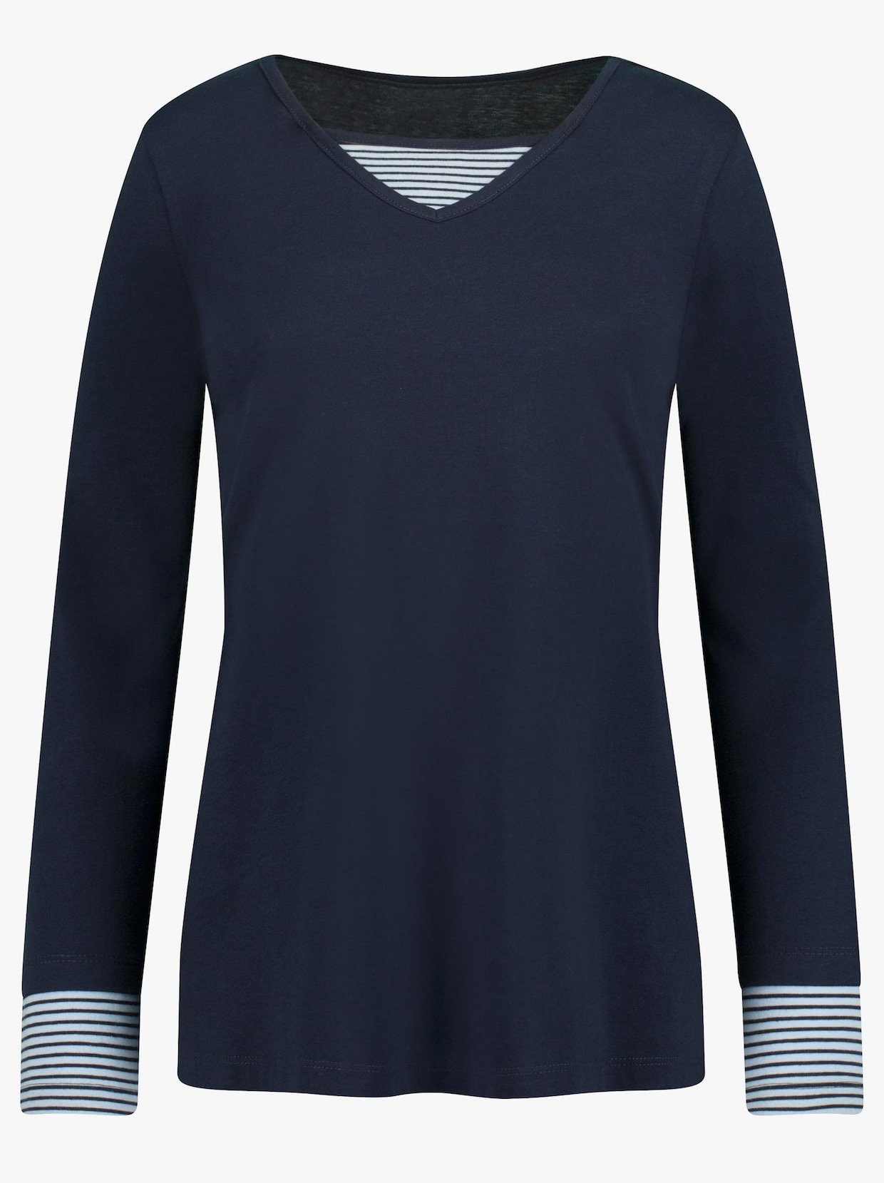 Tričko s dlhými rukávmi - námornícka modrá