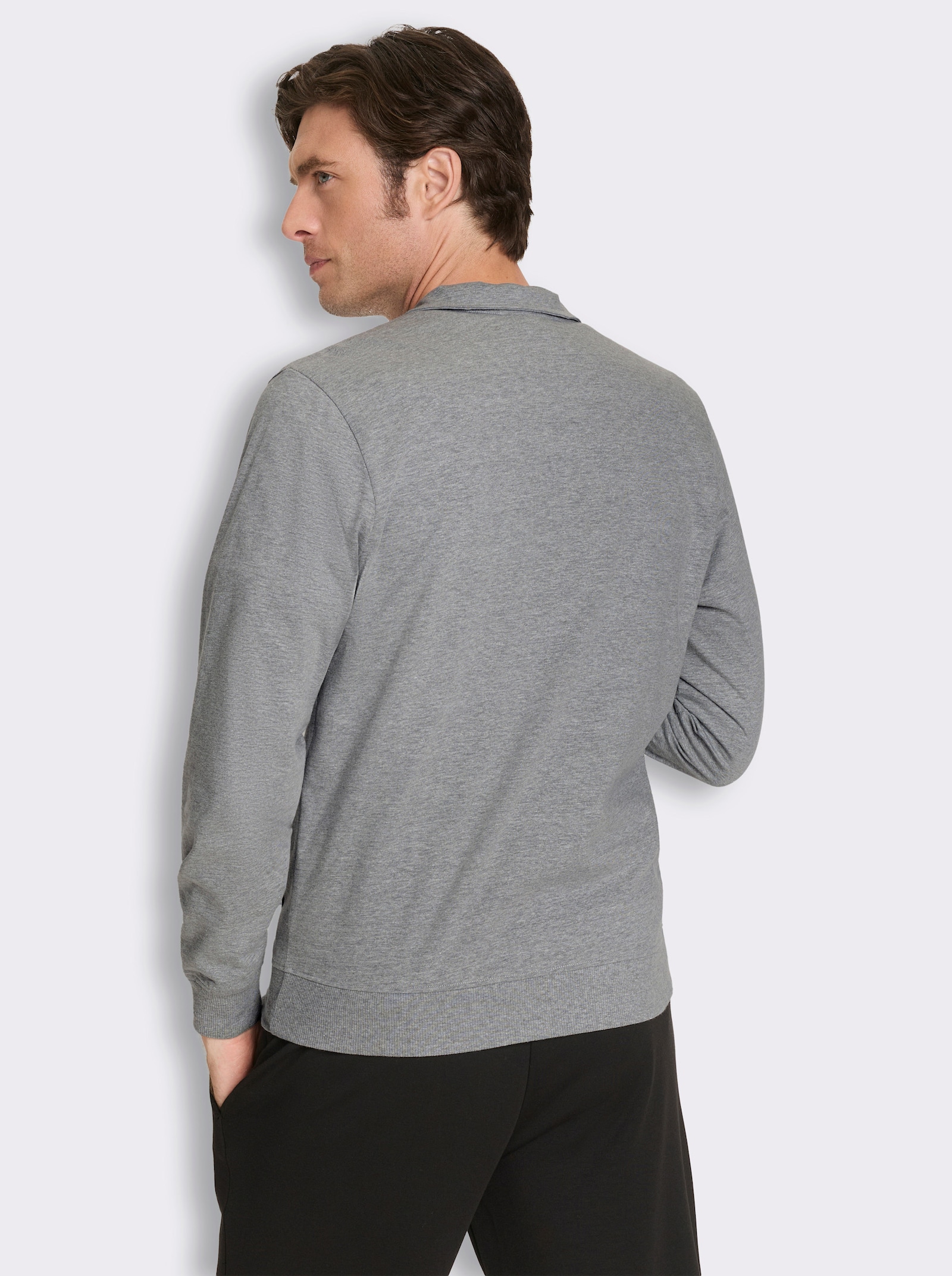 Catamaran Sports Sweatjacke mit Kontrast-Reißverschluss - grau-meliert