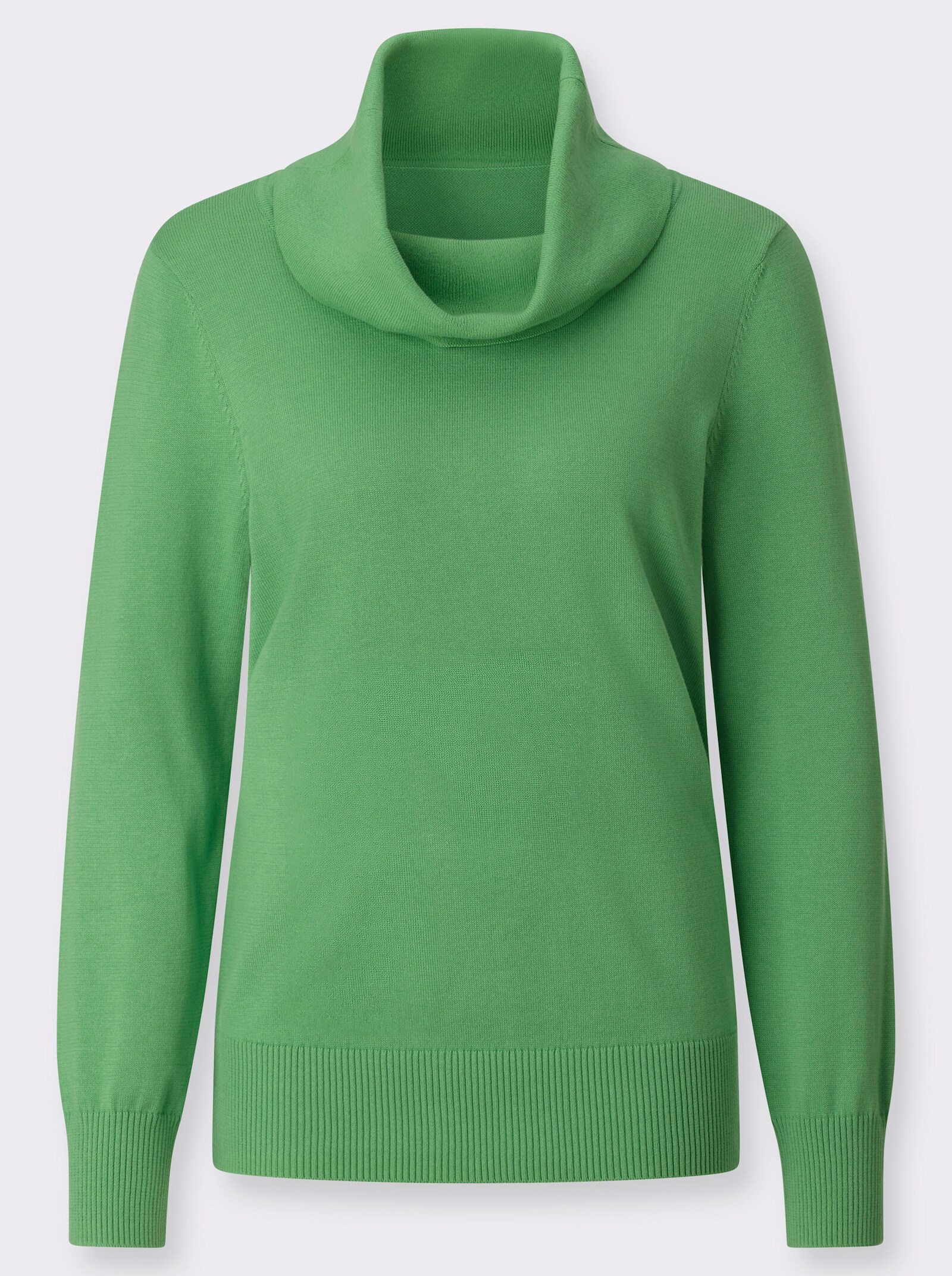 Rollkragenpullover aus weichem Feinstrick - apfel