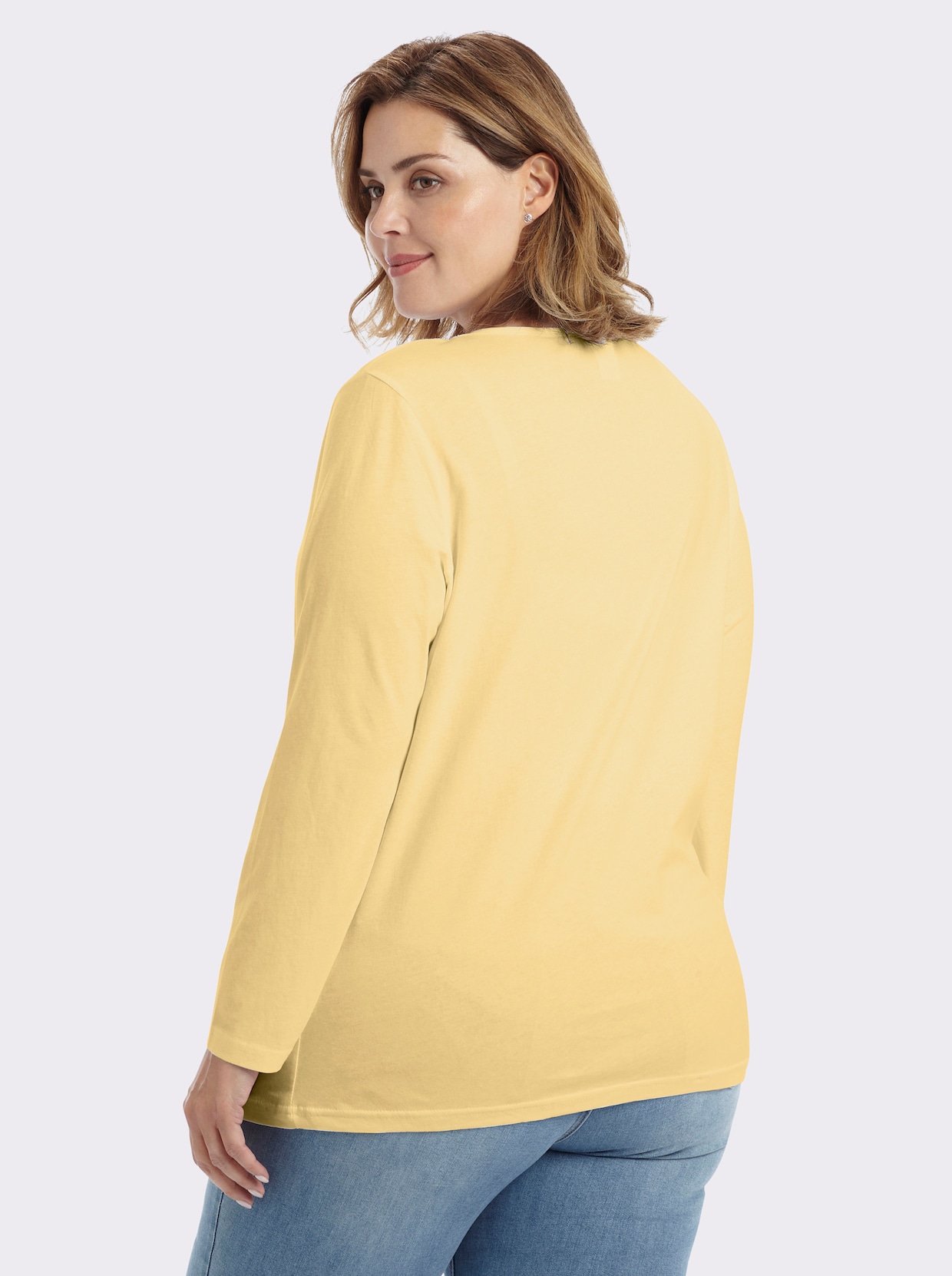 Langarmshirt in weiter Form - weiß