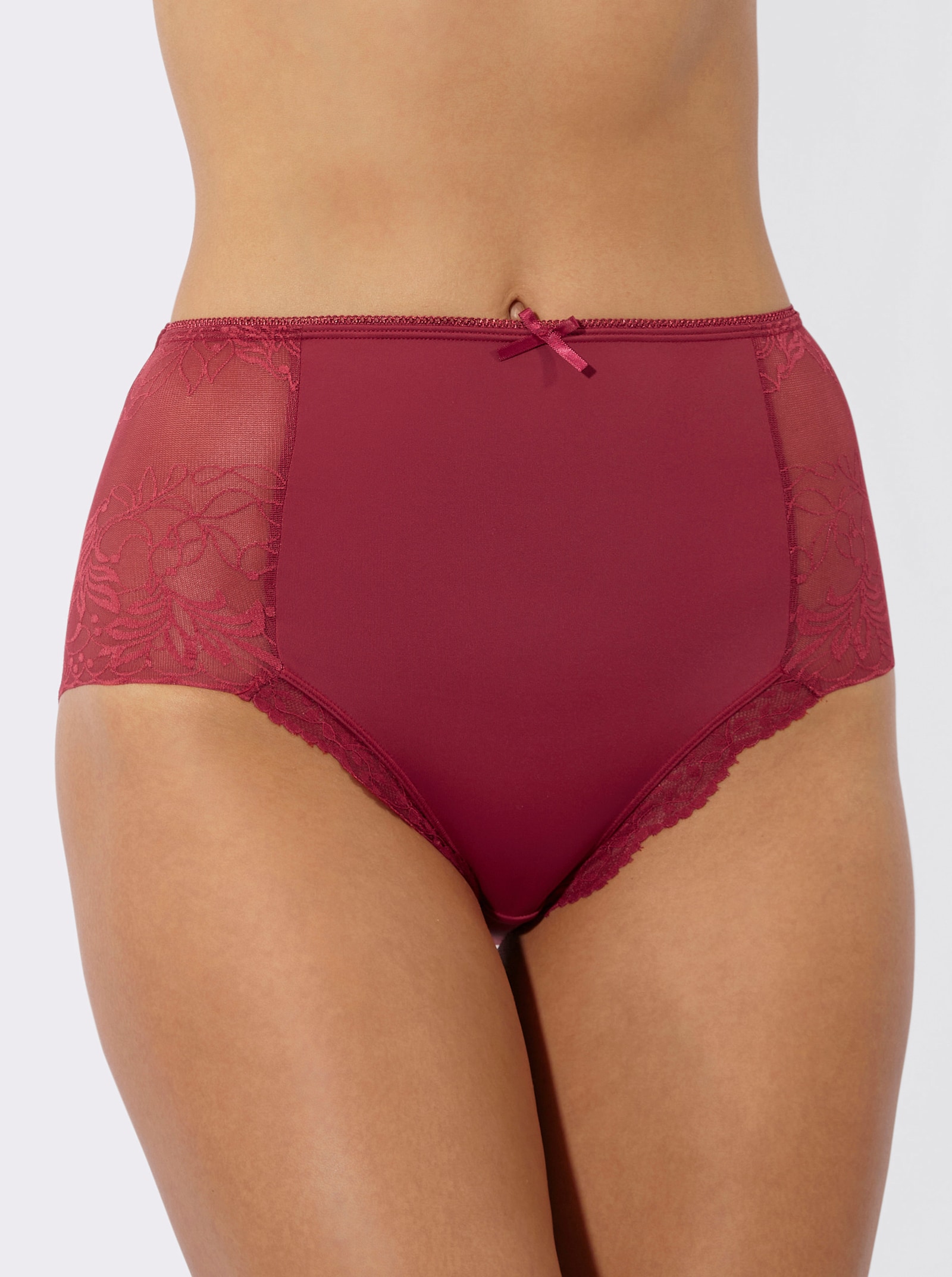 wäschepur Taillenslip mit seitlicher Spitze - 2x kirsche